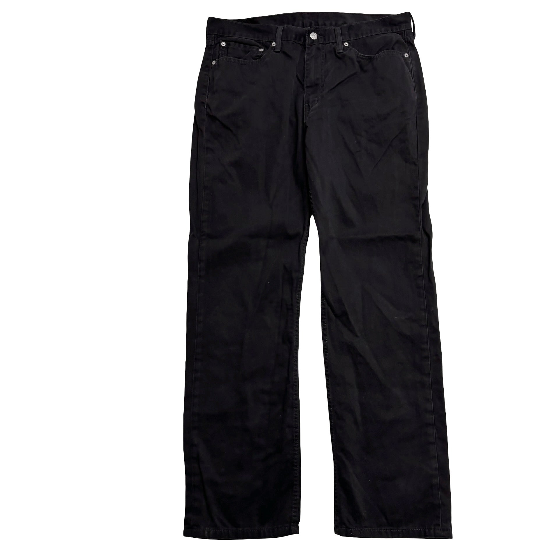 Levis 514 Trousers W36 L32 Mens Black Regular Straight Fit Cotton Pants (E)