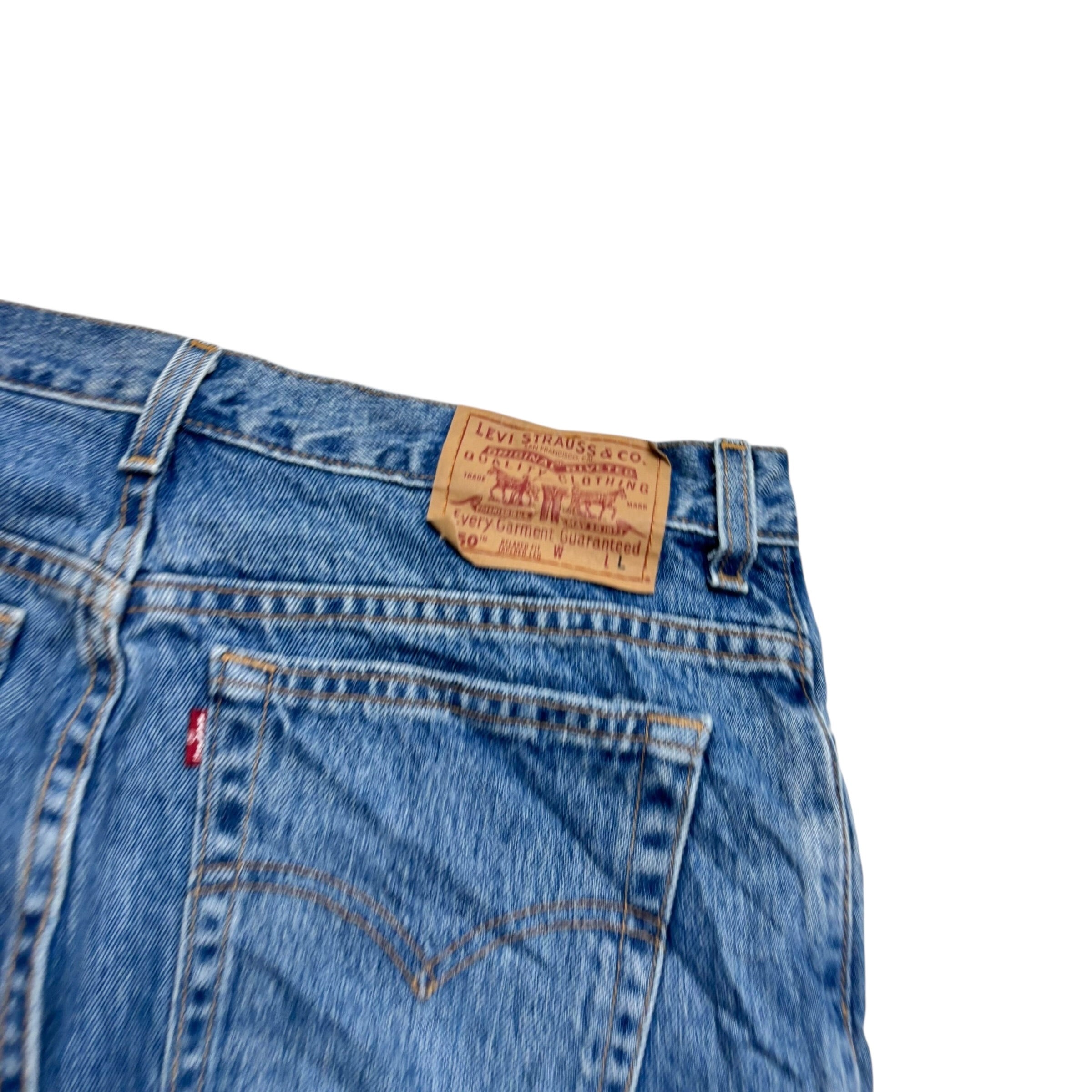 Levis 550 Jeans W34 L34 Womens Mid Blue Relaxed Tapered Made In USA Vintage (E)