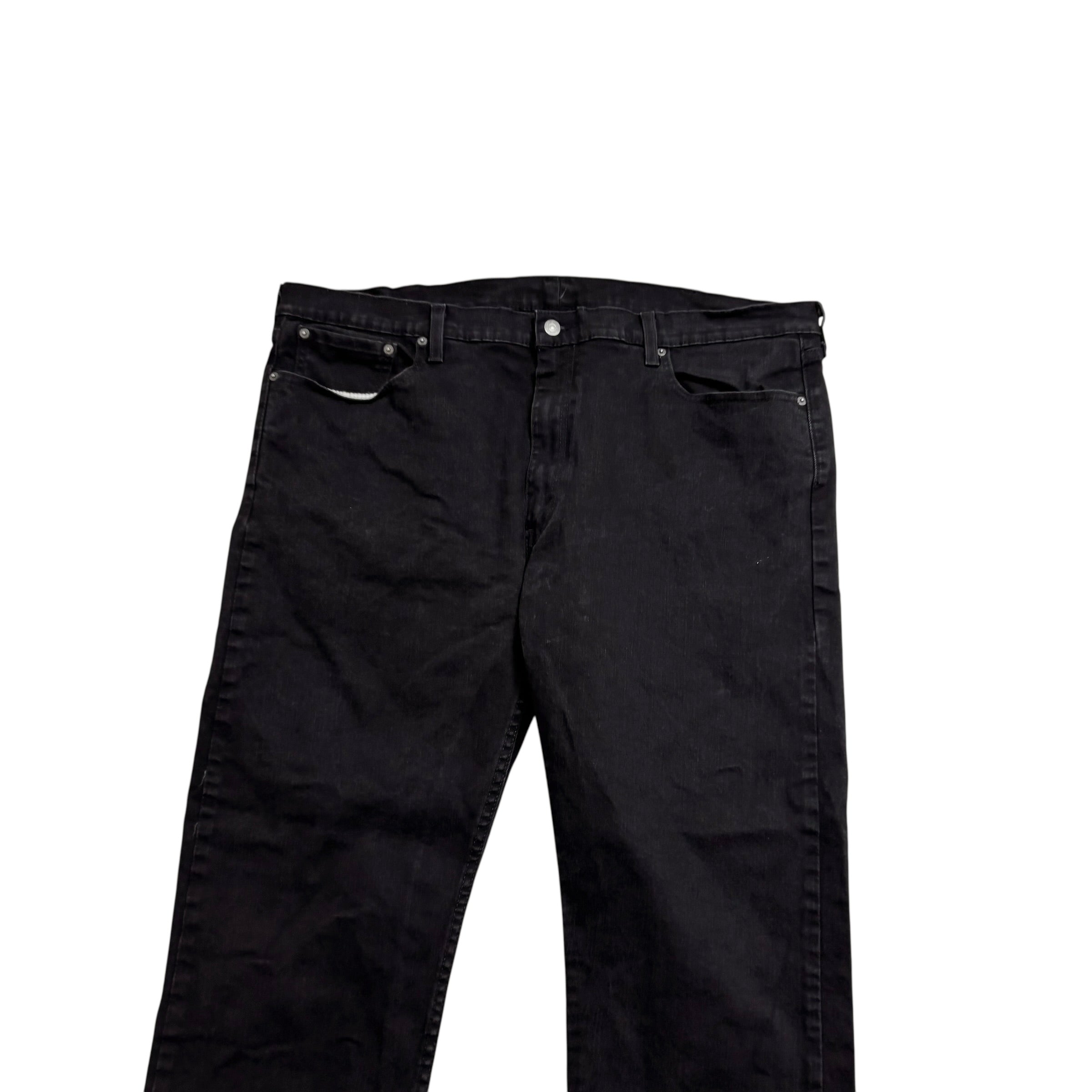 Levis 502 Jeans W44 L28 Mens Black Regular Tapered Fit Stretch Denim (E)
