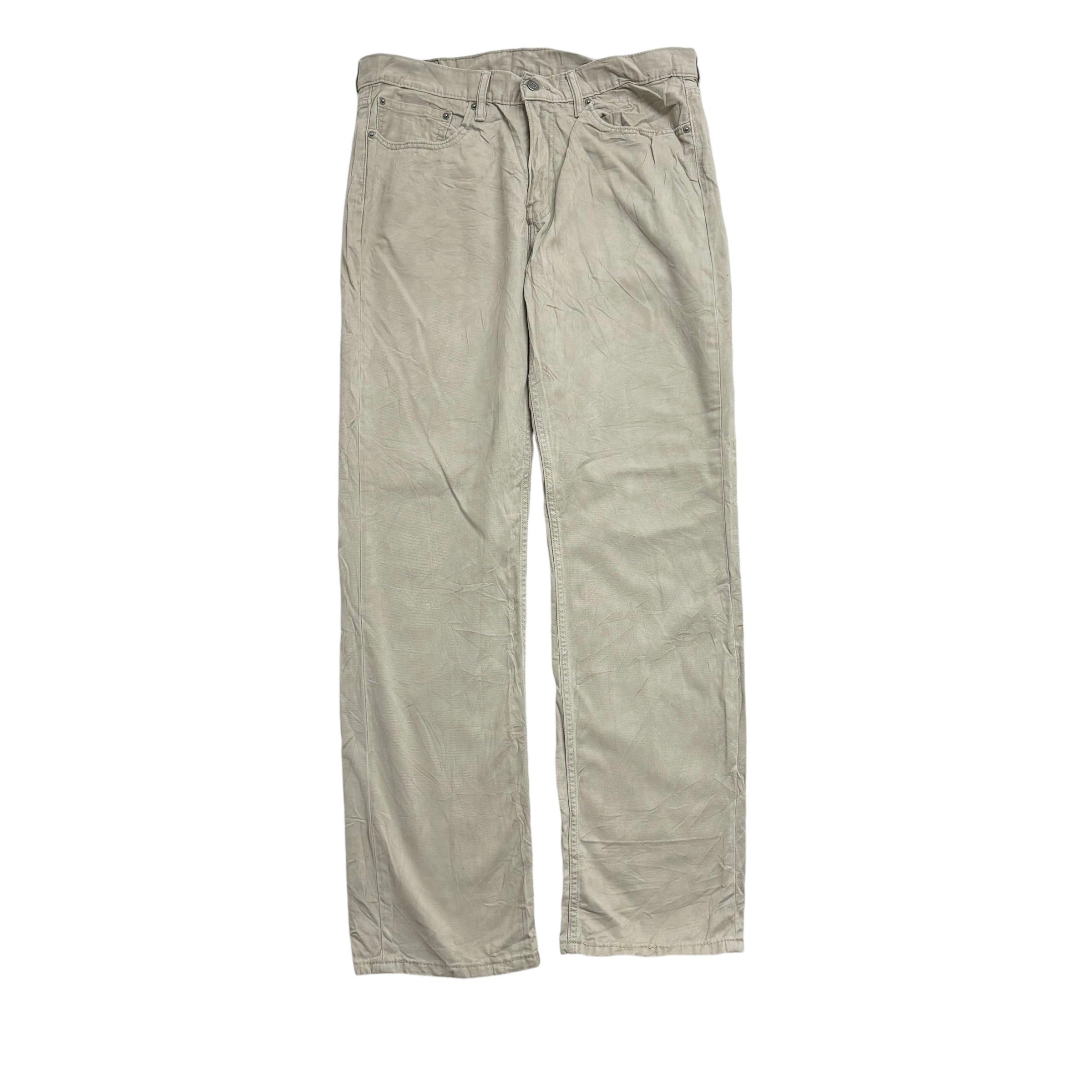 Levis 514 Trousers W36 L34 Mens Cream Regular Straight Fit Cotton Pants