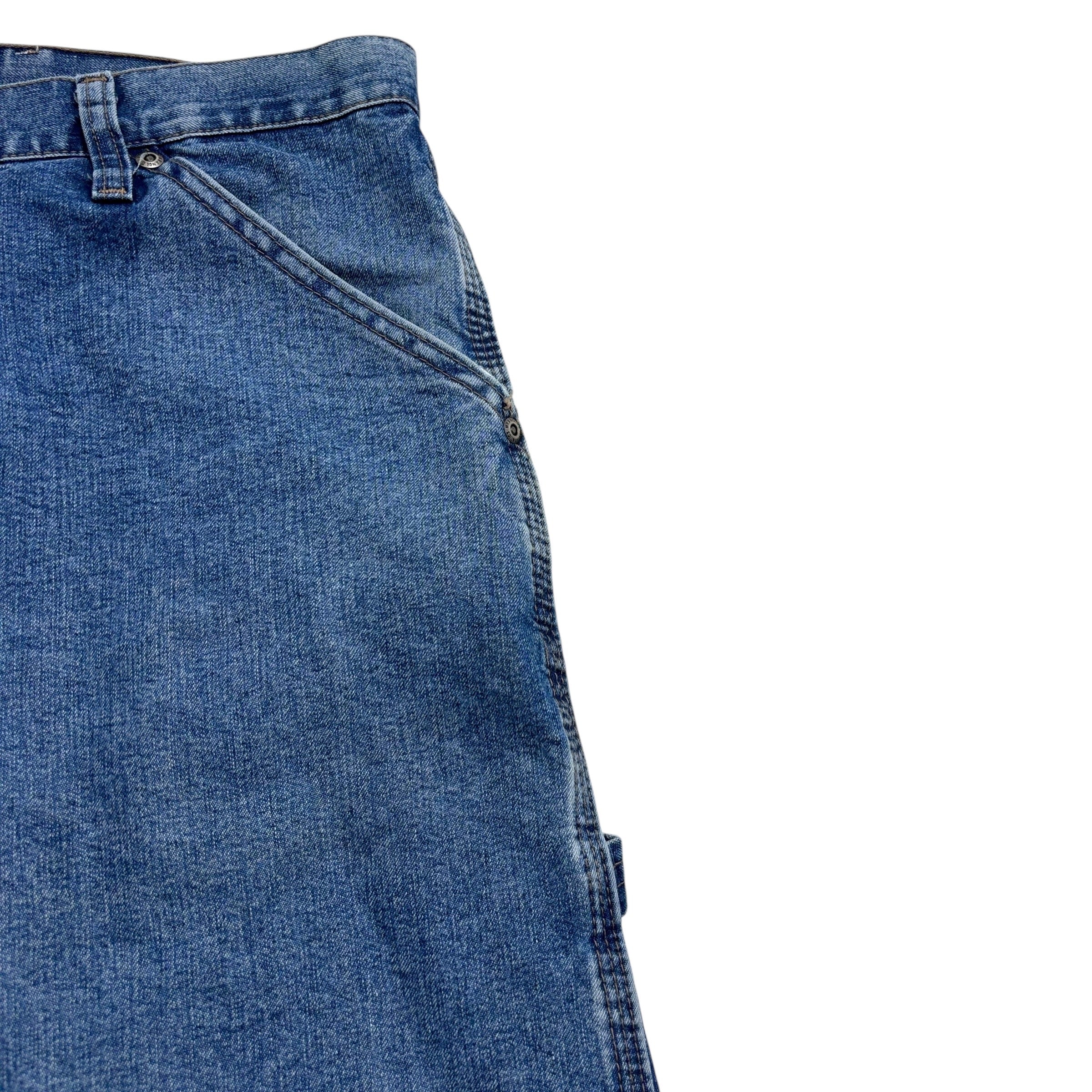 Wrangler Carpenter Jeans W40 L34 Mens Mid Blue Relaxed Straight Fit Denim (F)