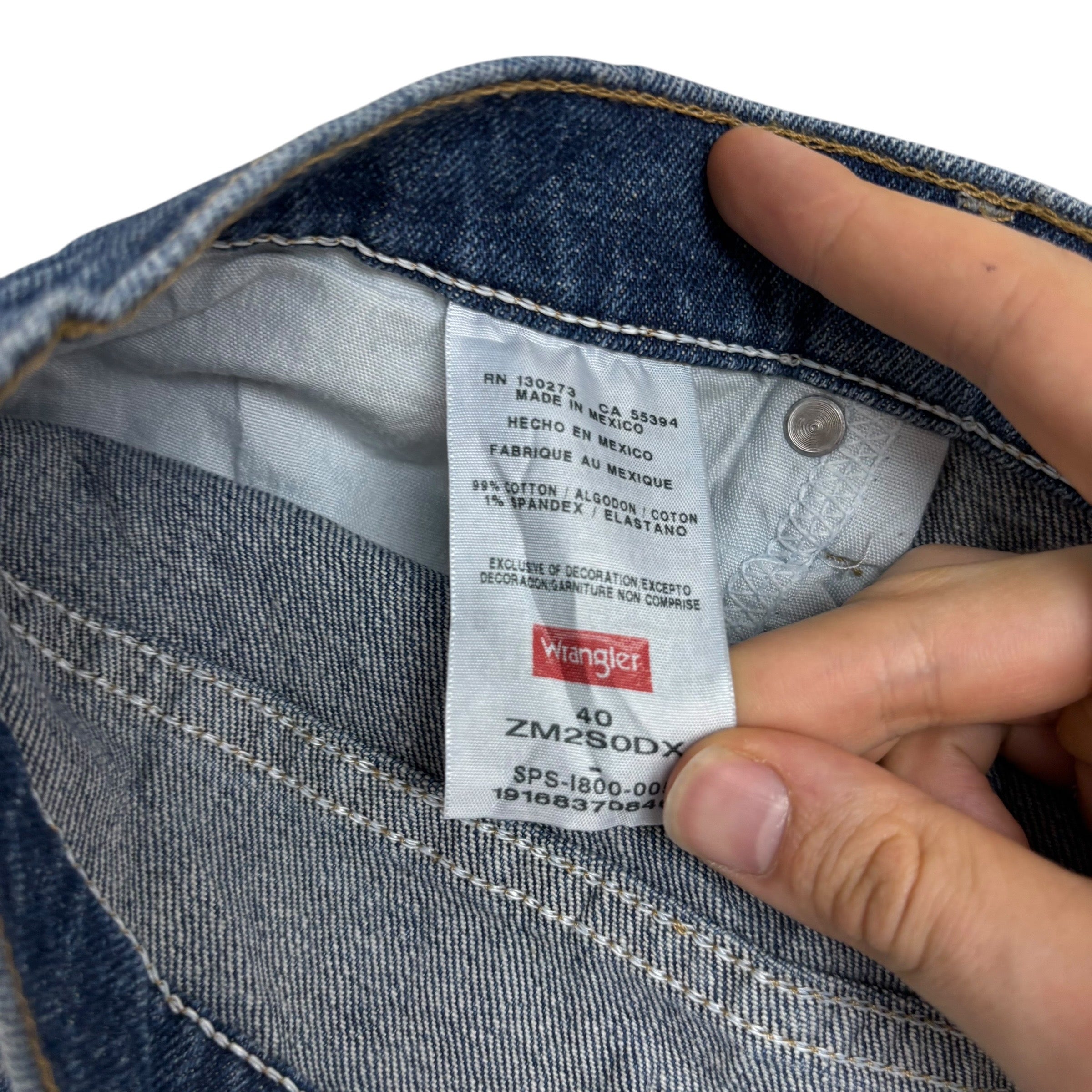 Wrangler Baggy Jorts W40 Mens Denim Shorts Mid Blue Relaxed Fit Stretch (E)