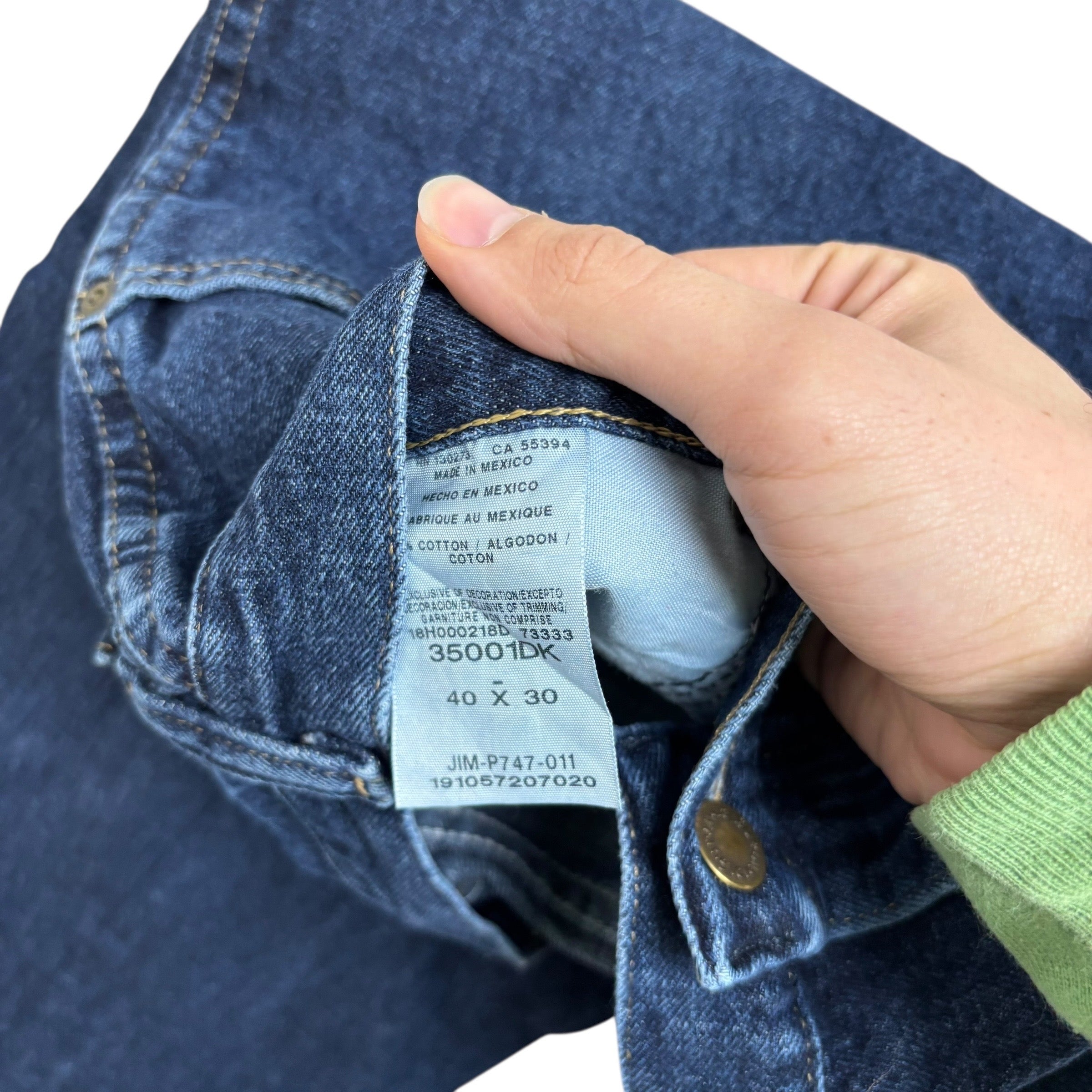 Wrangler Jeans W40 L30 Mens Dark Blue Relaxed Straight Fit Vintage Denim (E)