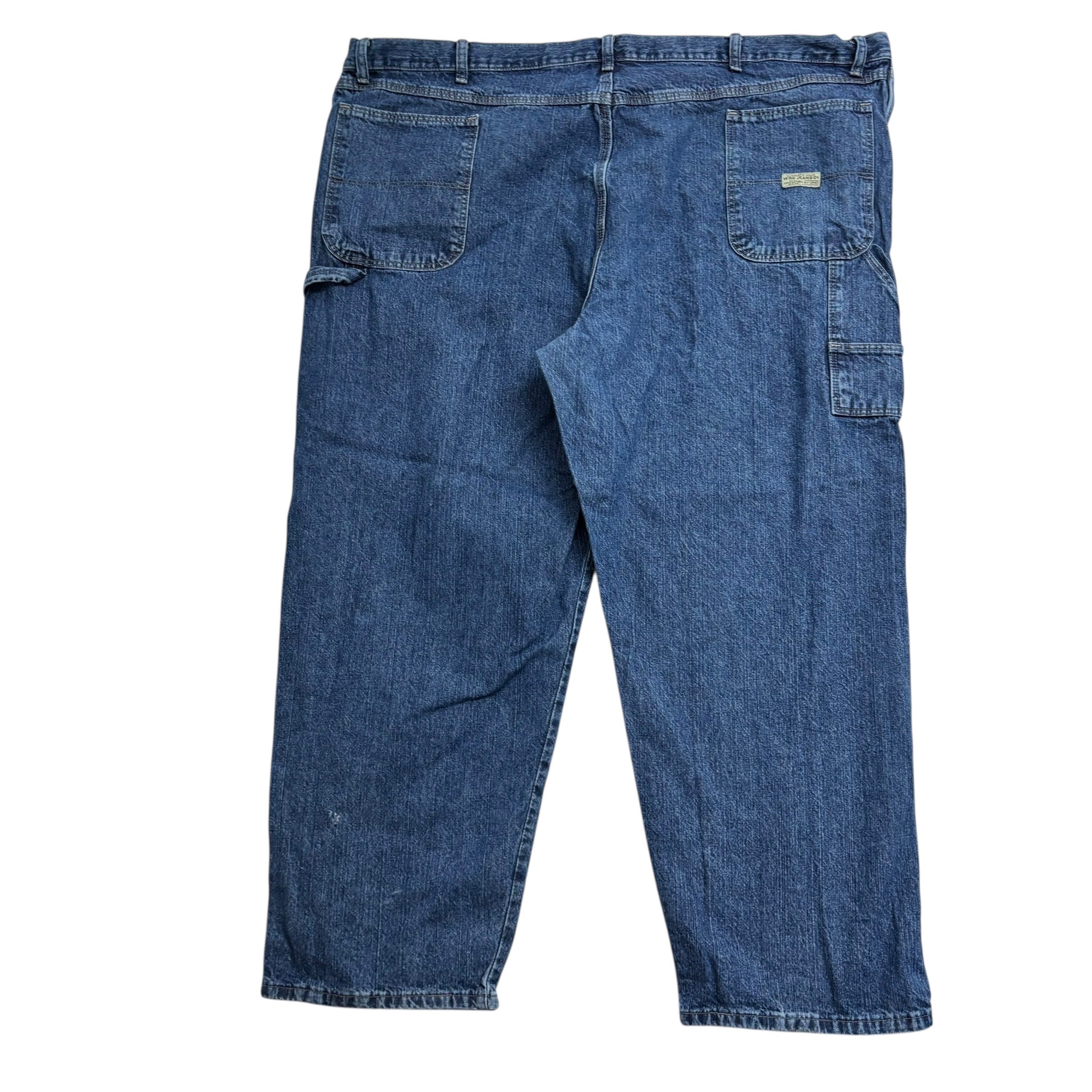 Wrangler Carpenter Jeans W50 L29 Mens Mid Blue Relaxed Straight Fit Denim