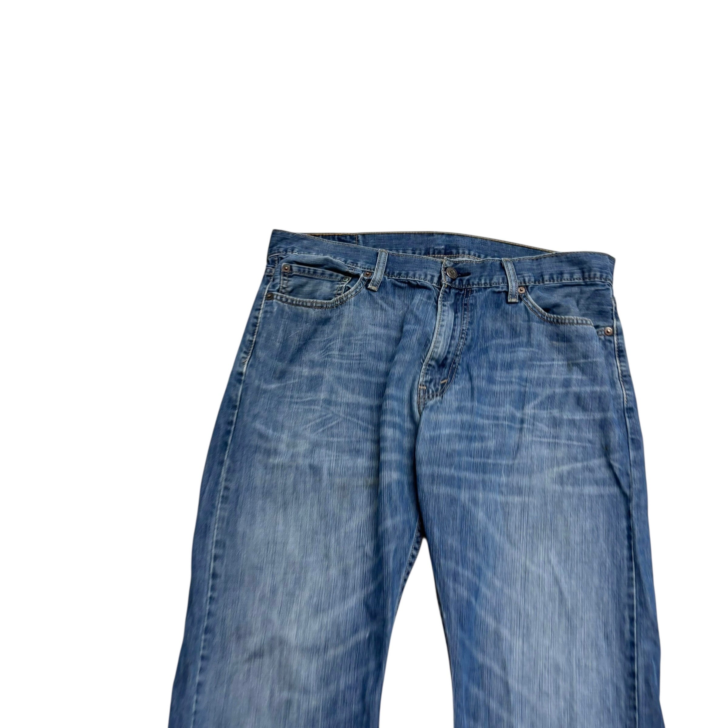 Levis 514 Jeans W36 L30 Mens Mid Blue Regular Straight Fit Denim (F)