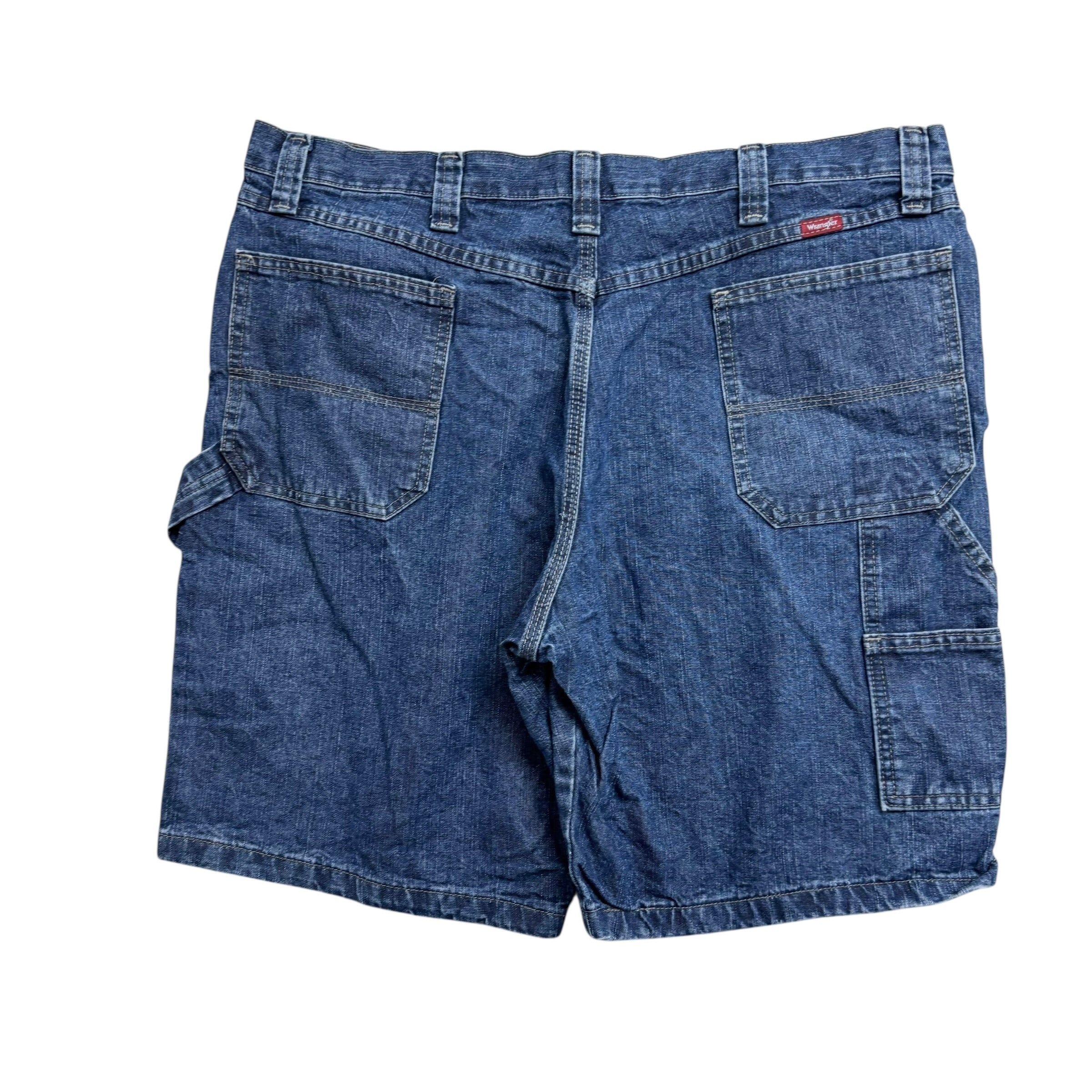 Wrangler Baggy Jorts W38 Mens Dark Blue Denim Shorts Relaxed Carpenter (E)