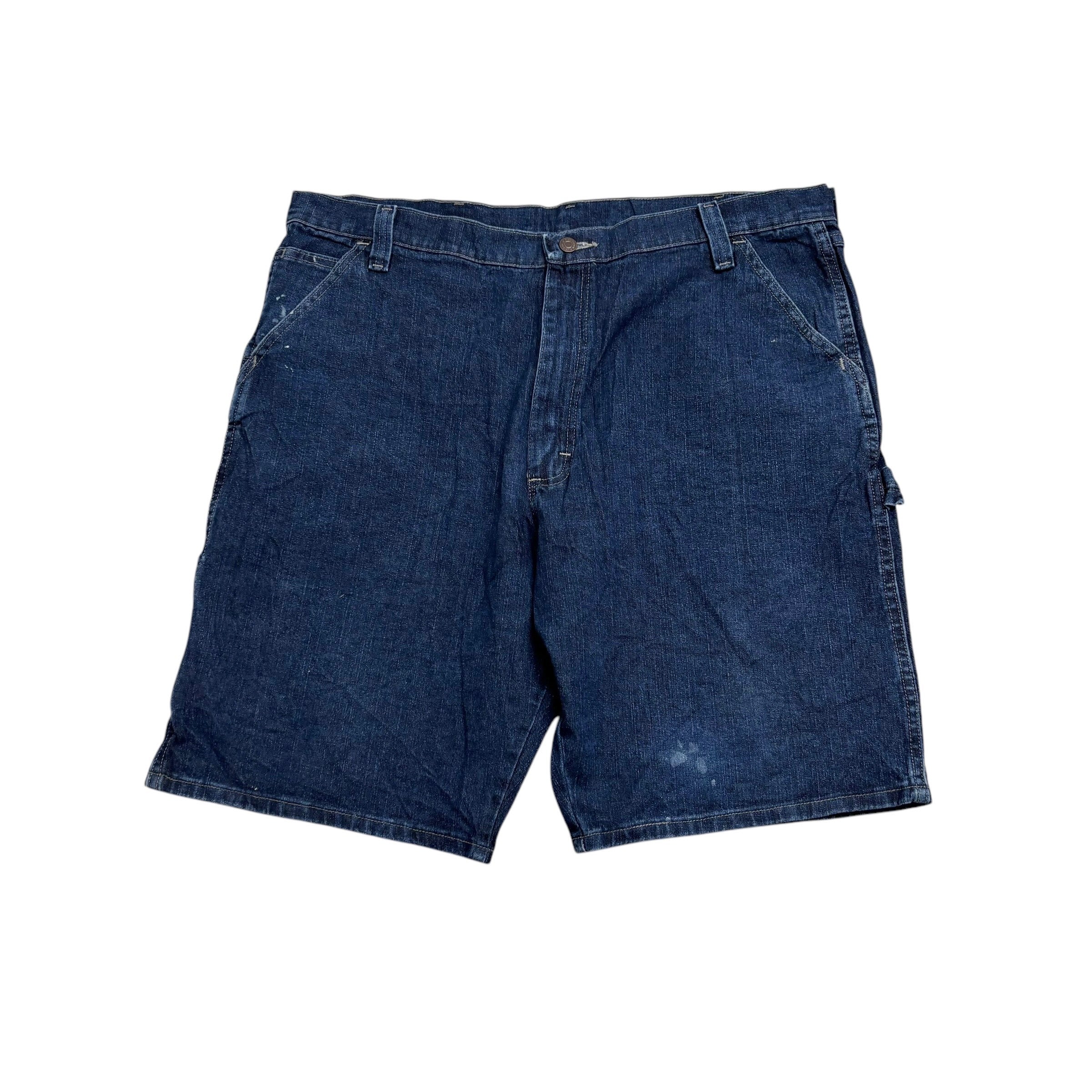 Wrangler Jorts W40 Mens Dark Blue Denim Shorts Relaxed Stretch Carpenter (F)