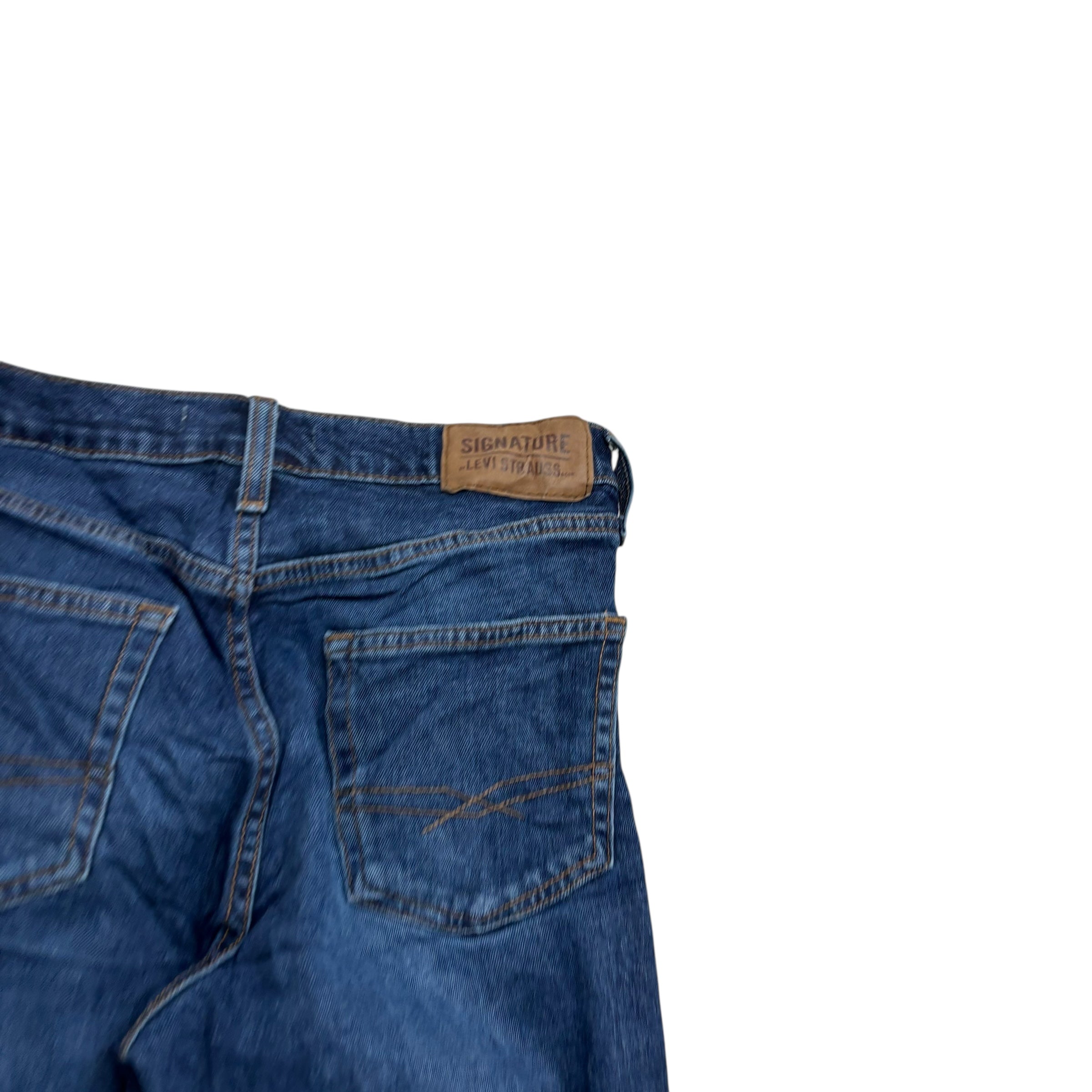 Levis Signature Jeans W28 L30 Mens Dark Blue Athletic Tapered Stretch Denim (E)
