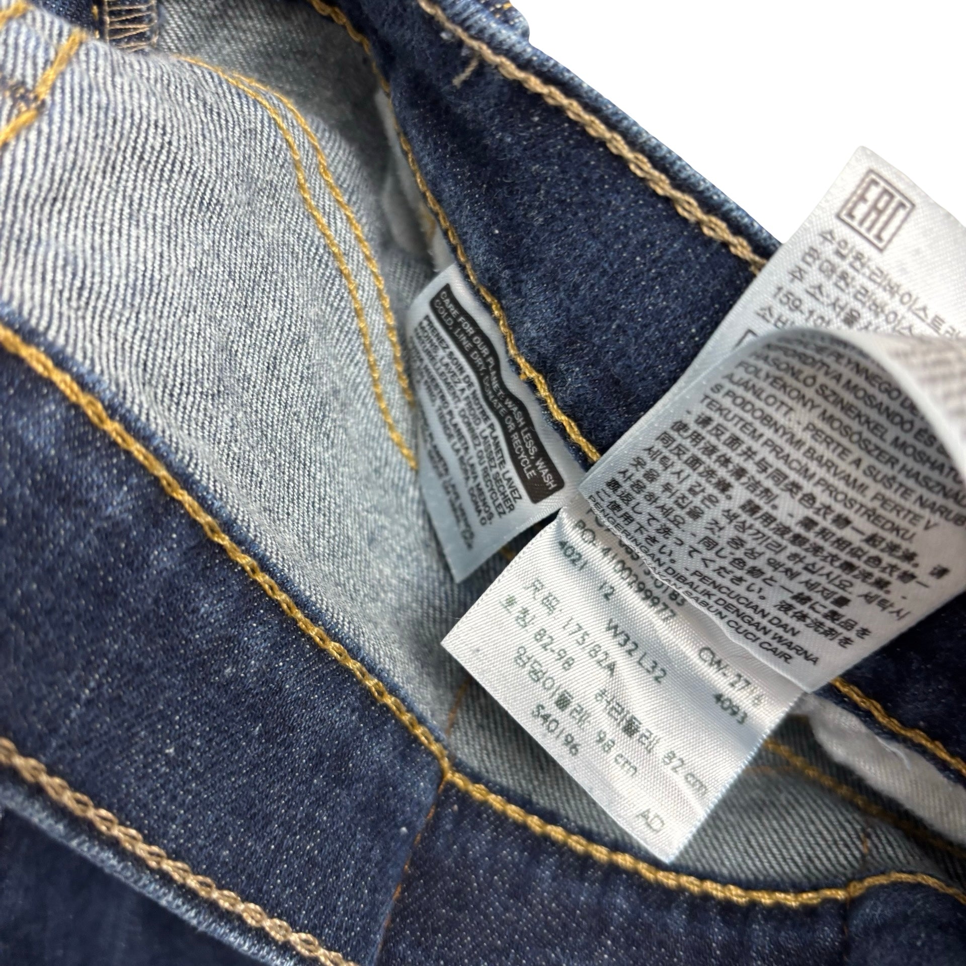 Levis 513 Jeans W32 L32 Mens Dark Blue Slim Straight Fit Stretch Denim (E)