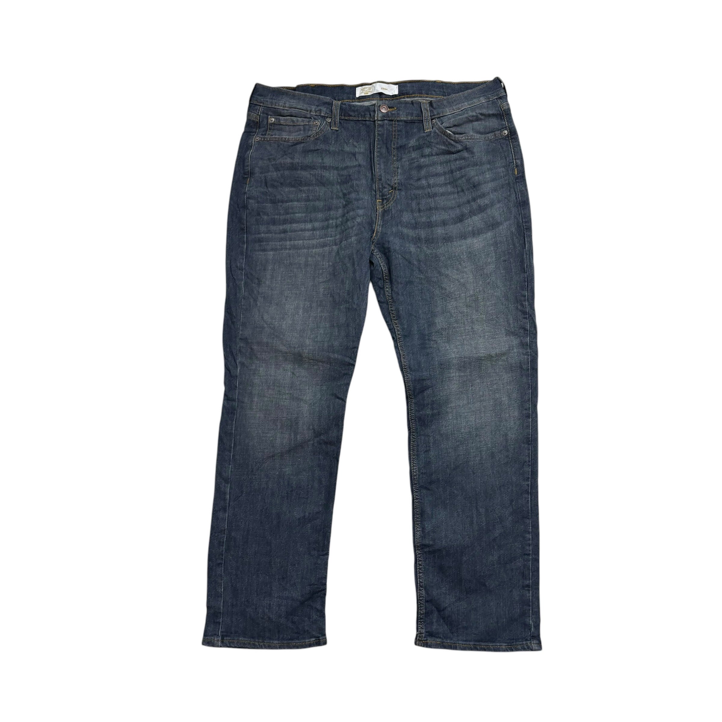 Levis Signature Jeans W38 L30 Mens Dark Blue Regular Straight Stretch Denim (E)