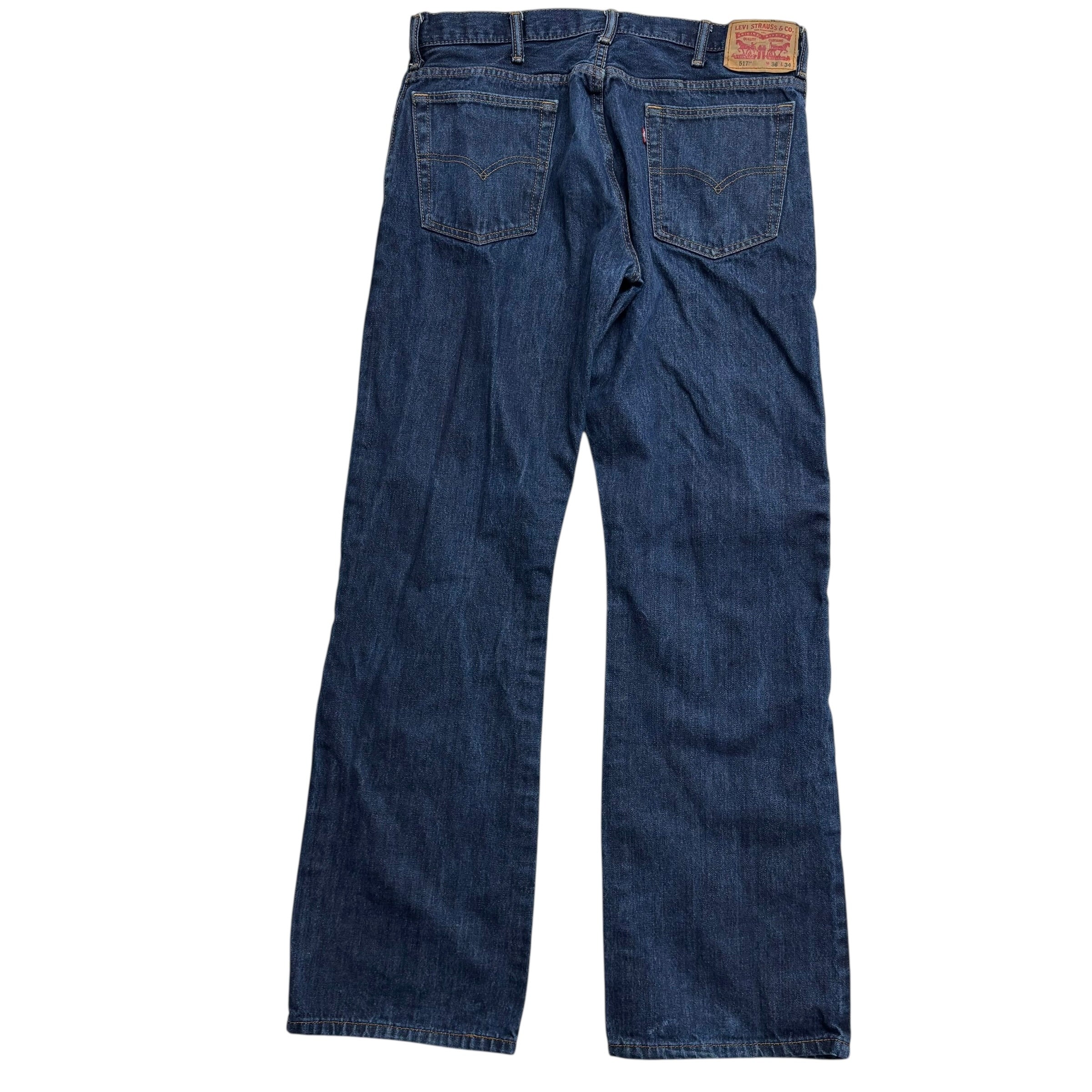 Levis 517 Jeans W36 L34 Mens Dark Blue Regular Bootcut Fit Denim (E)