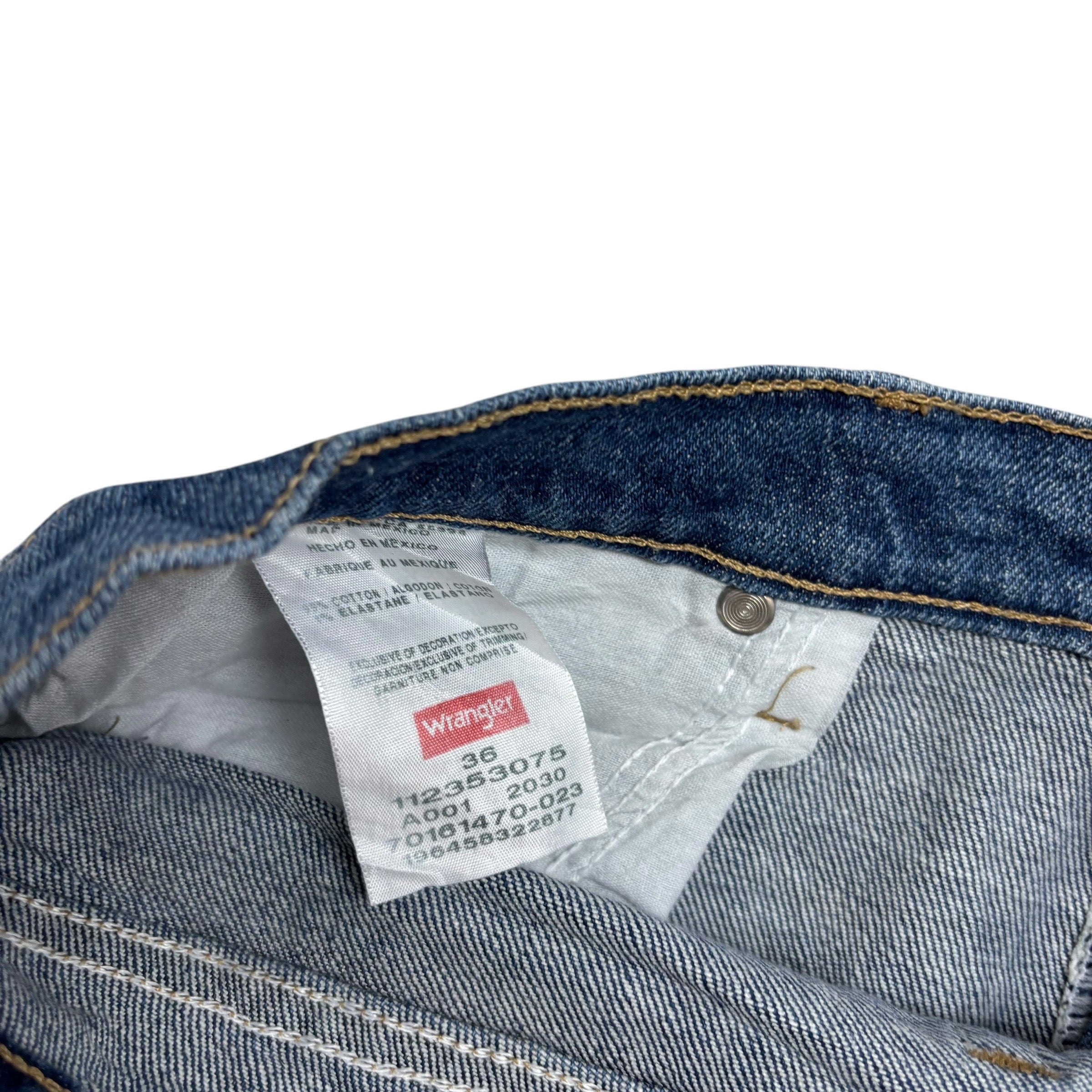 Wrangler Baggy Jorts W36 Mens Denim Shorts Mid Blue Relaxed Fit Stretch (E)