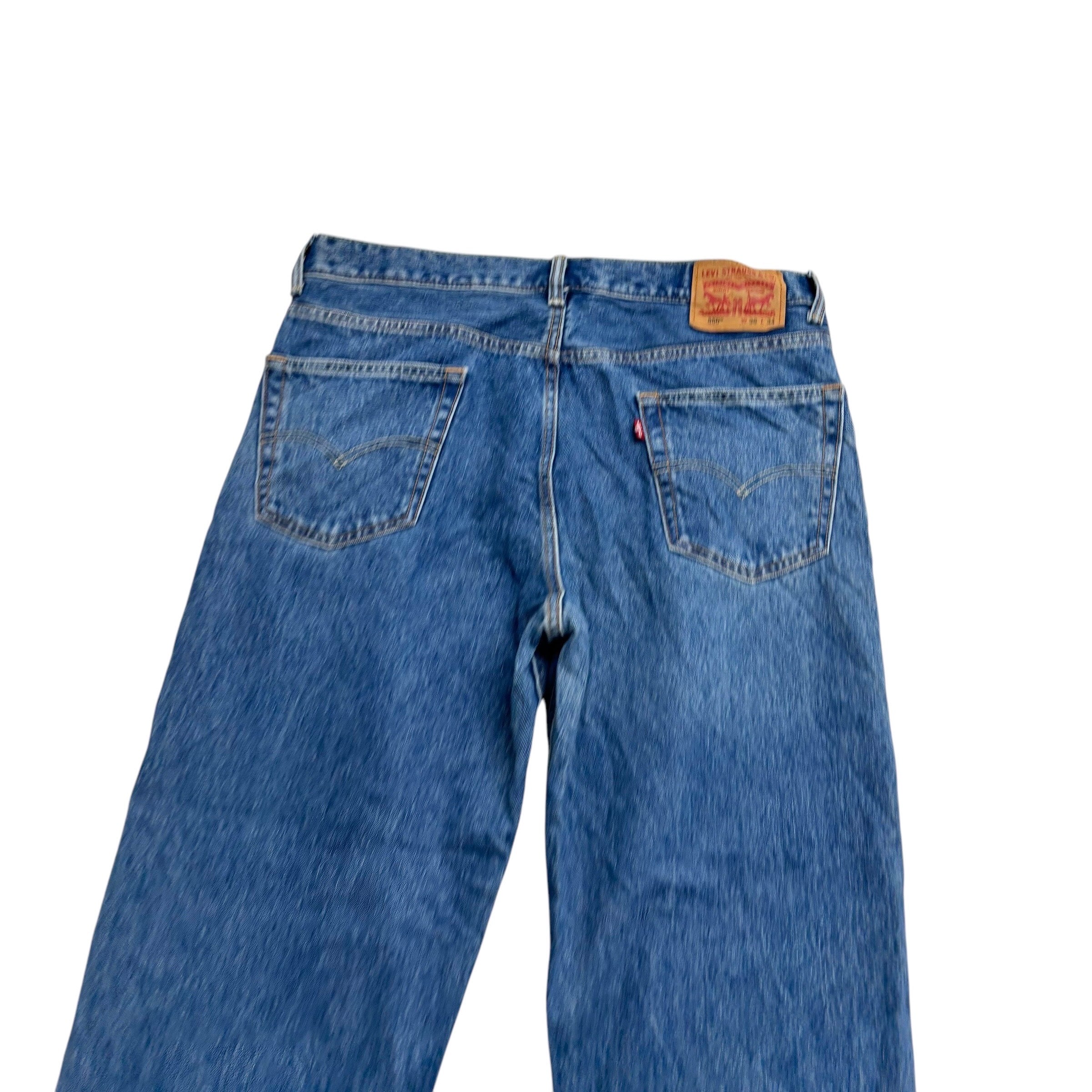 Levis 550 Jeans W36 L28 Mens Mid Blue Relaxed Straight Fit Denim (F)