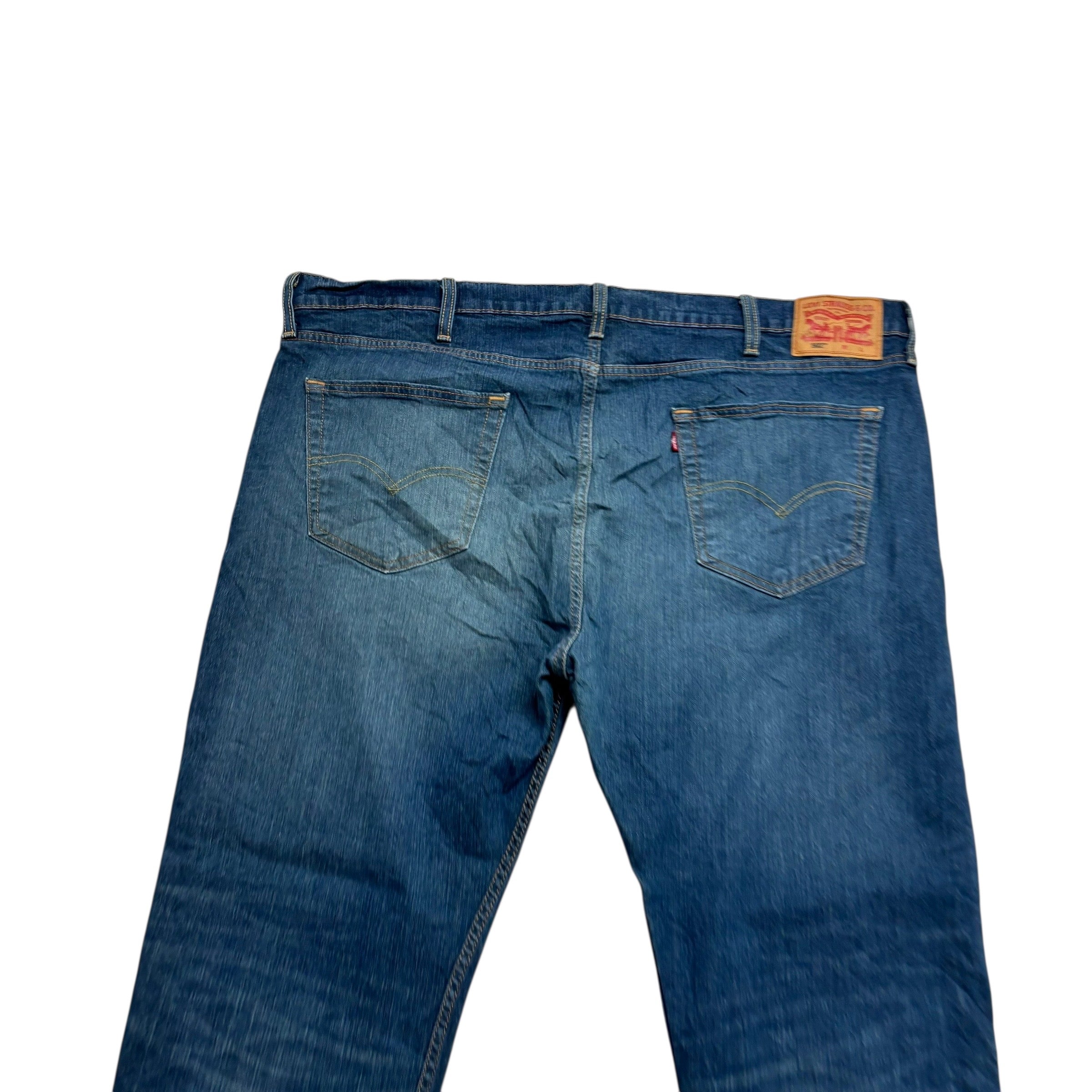 Levis 502 Jeans W46 L29 Mens Dark Blue Regular Tapered Fit Stretch Denim (E)