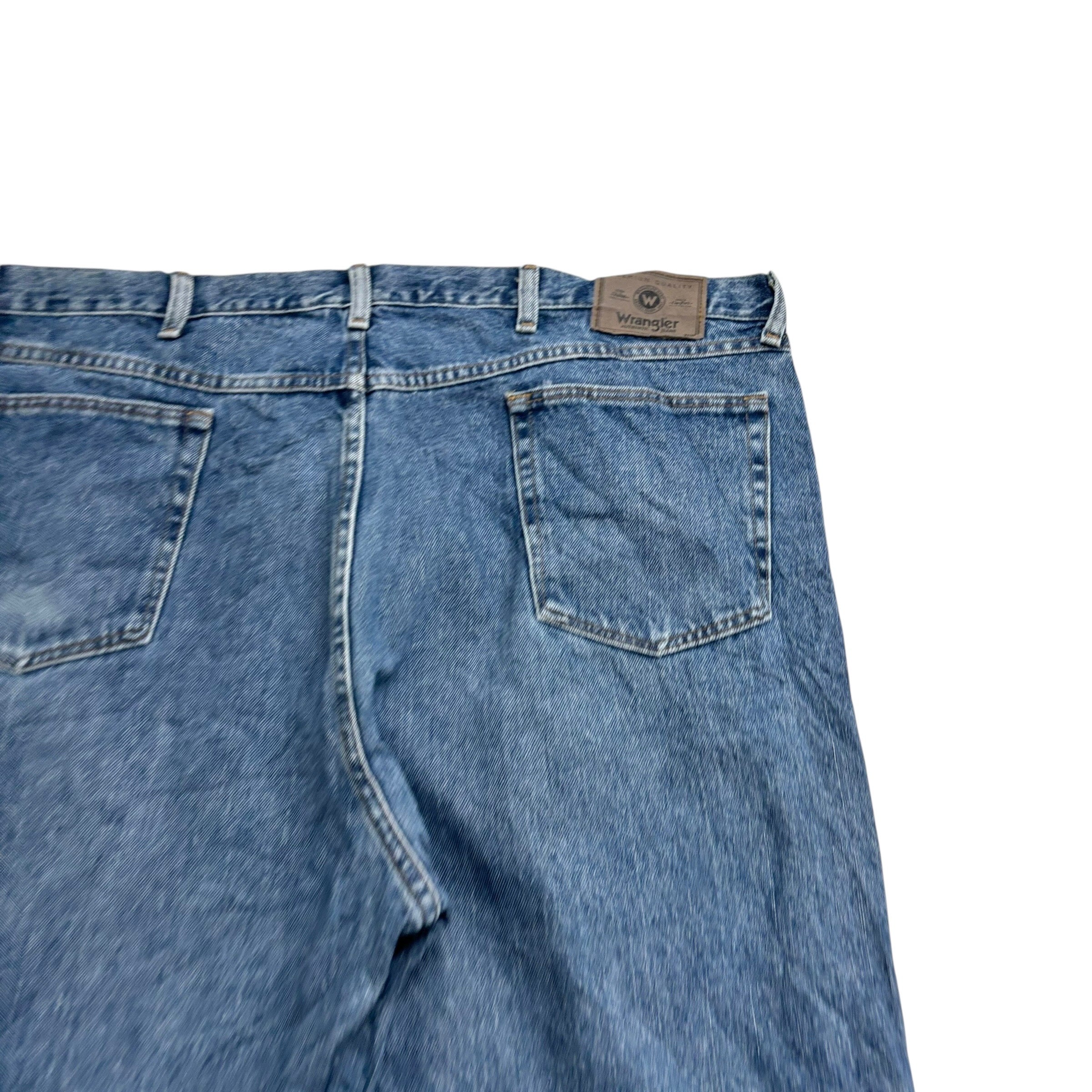 Wrangler Jeans W42 L32 Mens Mid Blue Relaxed Straight Fit Vintage Denim (E)