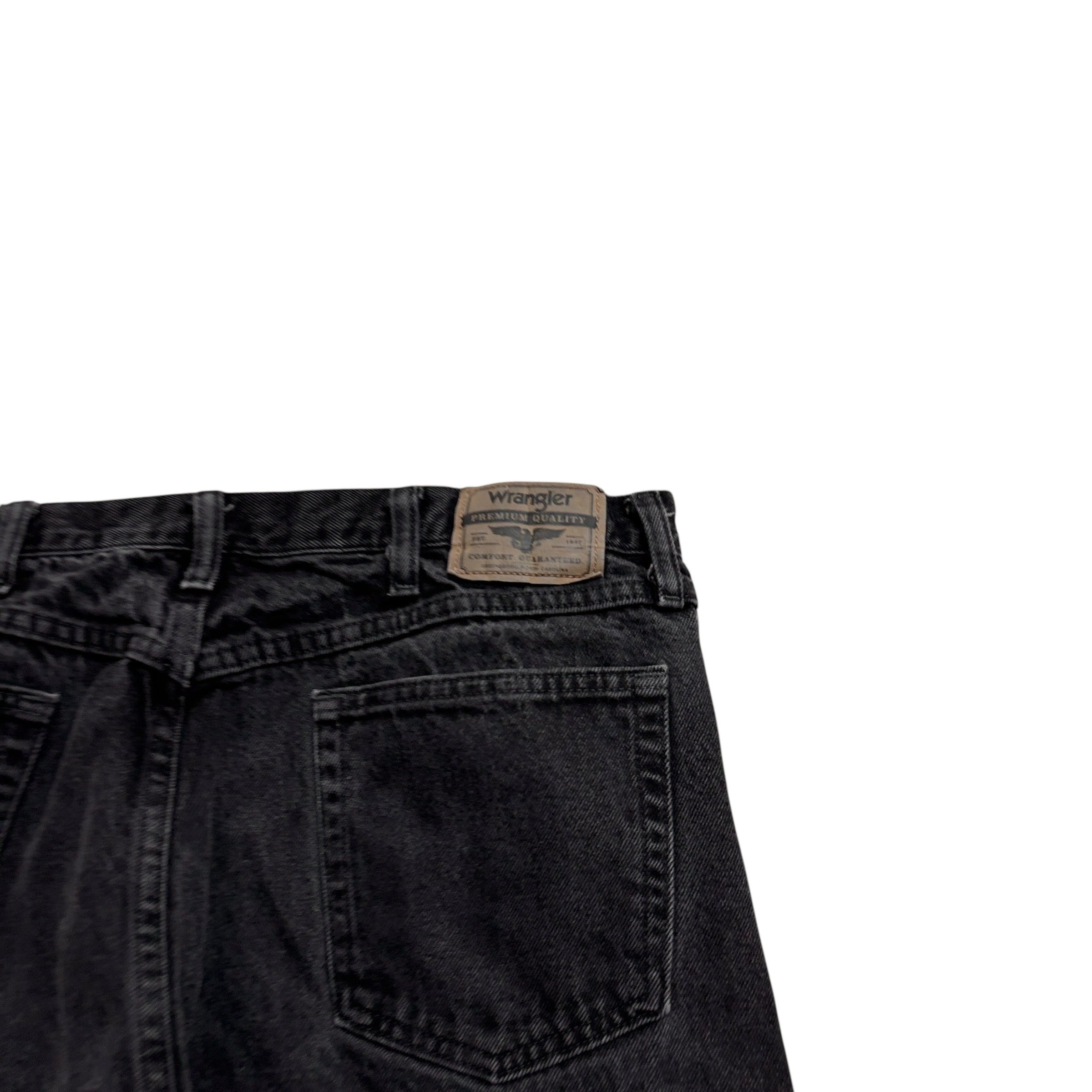 Wrangler Jeans W37 L32 Mens Black Relaxed Straight Fit Denim (E)