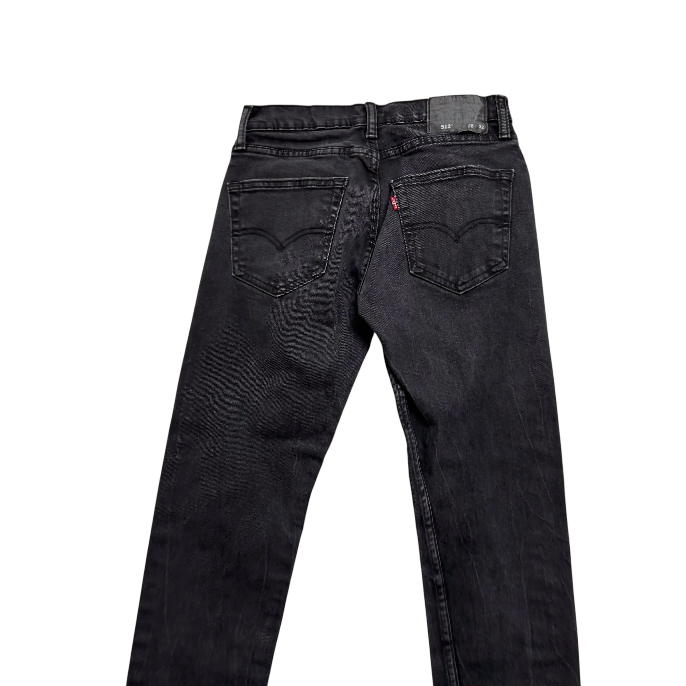 Levis 512 Jeans W28 L31 Mens Black Slim Tapered Fit Stretch Denim (E)