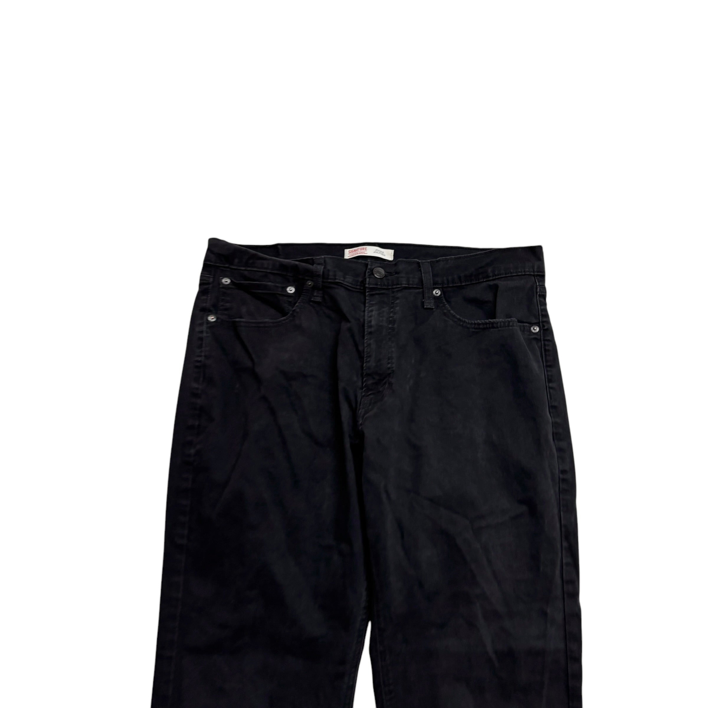 Levis Signature Jeans W36 L29 Mens Black Athletic Fit Stretch Denim (E)