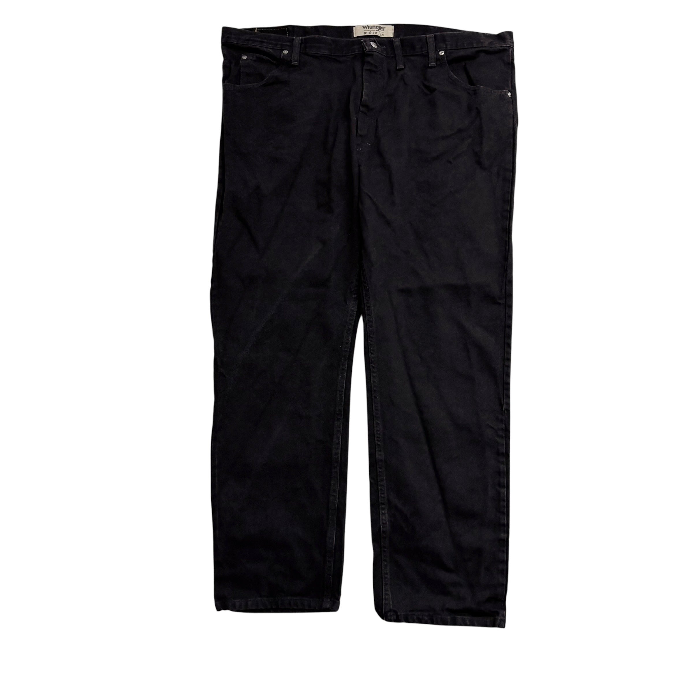Wrangler Jeans W46 L30 Mens Black Regular Straight Fit Denim (E)
