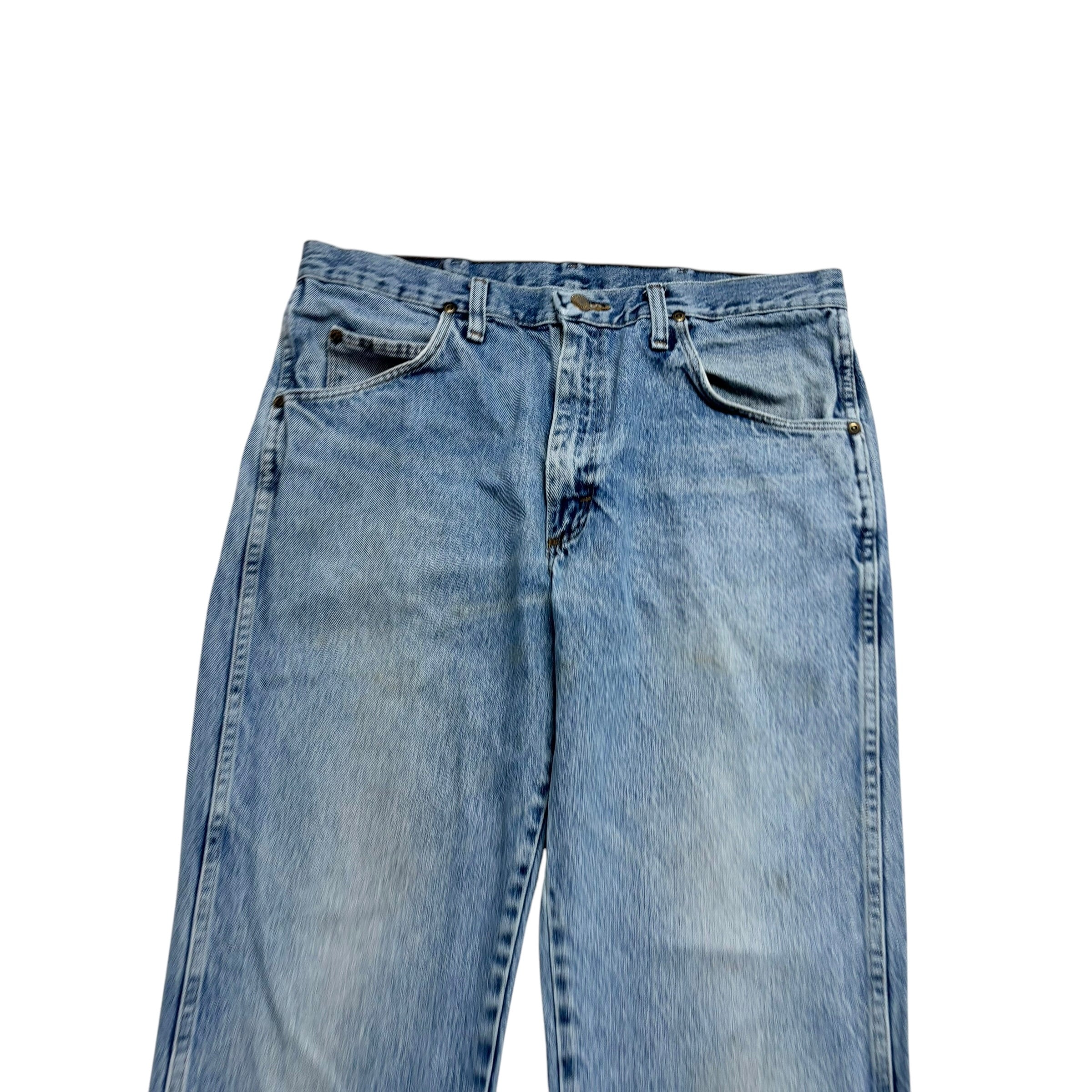 Wrangler Jeans W34 L29 Mens Light Blue Regular Straight Fit Vintage Denim (F)