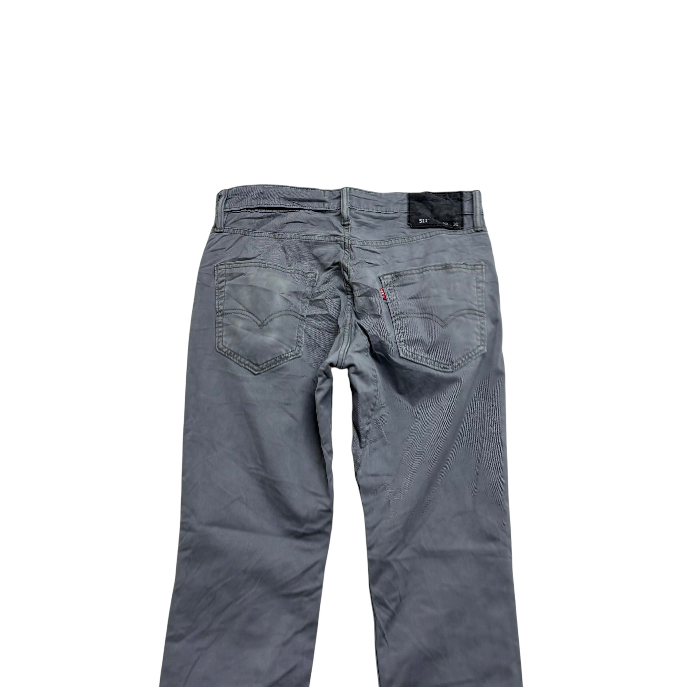Levis 511 Commuter Trousers W29 L31 Mens Grey Slim Fit Stretch Pants