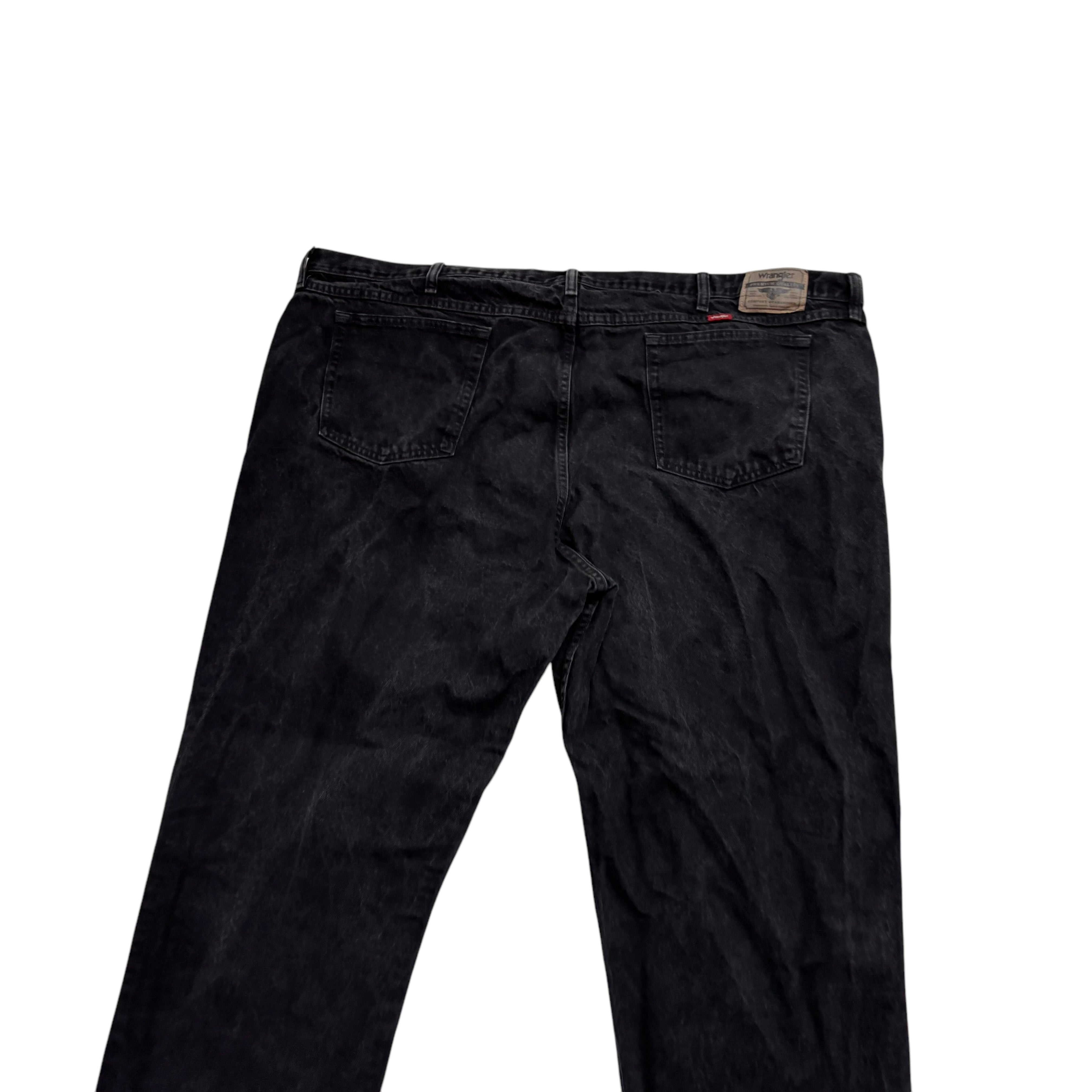 Wrangler Jeans W52 L30 Mens Black Relaxed Straight Fit Denim (E)