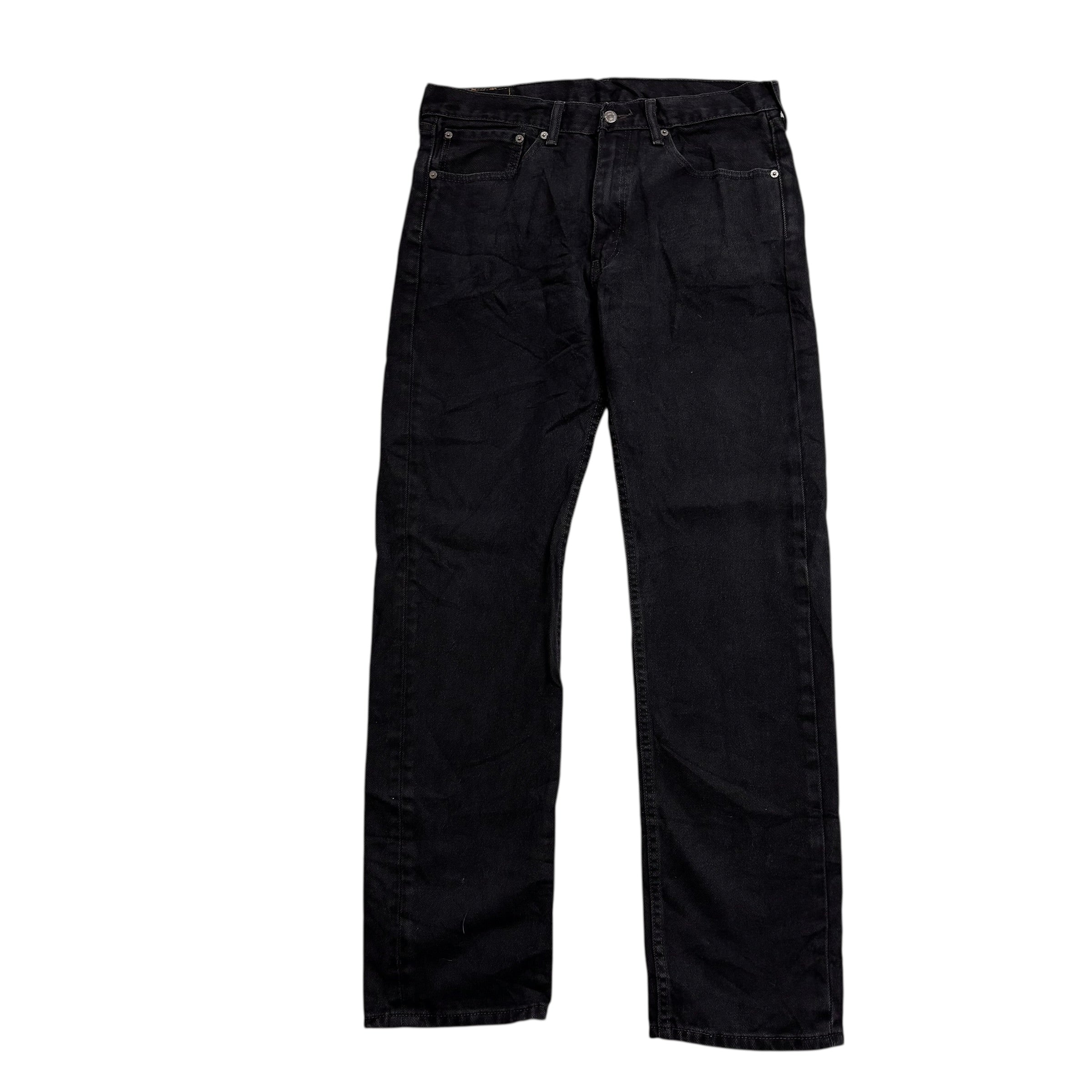 Levis 505 Jeans W34 L34 Mens Black Regular Straight Fit Denim (E)