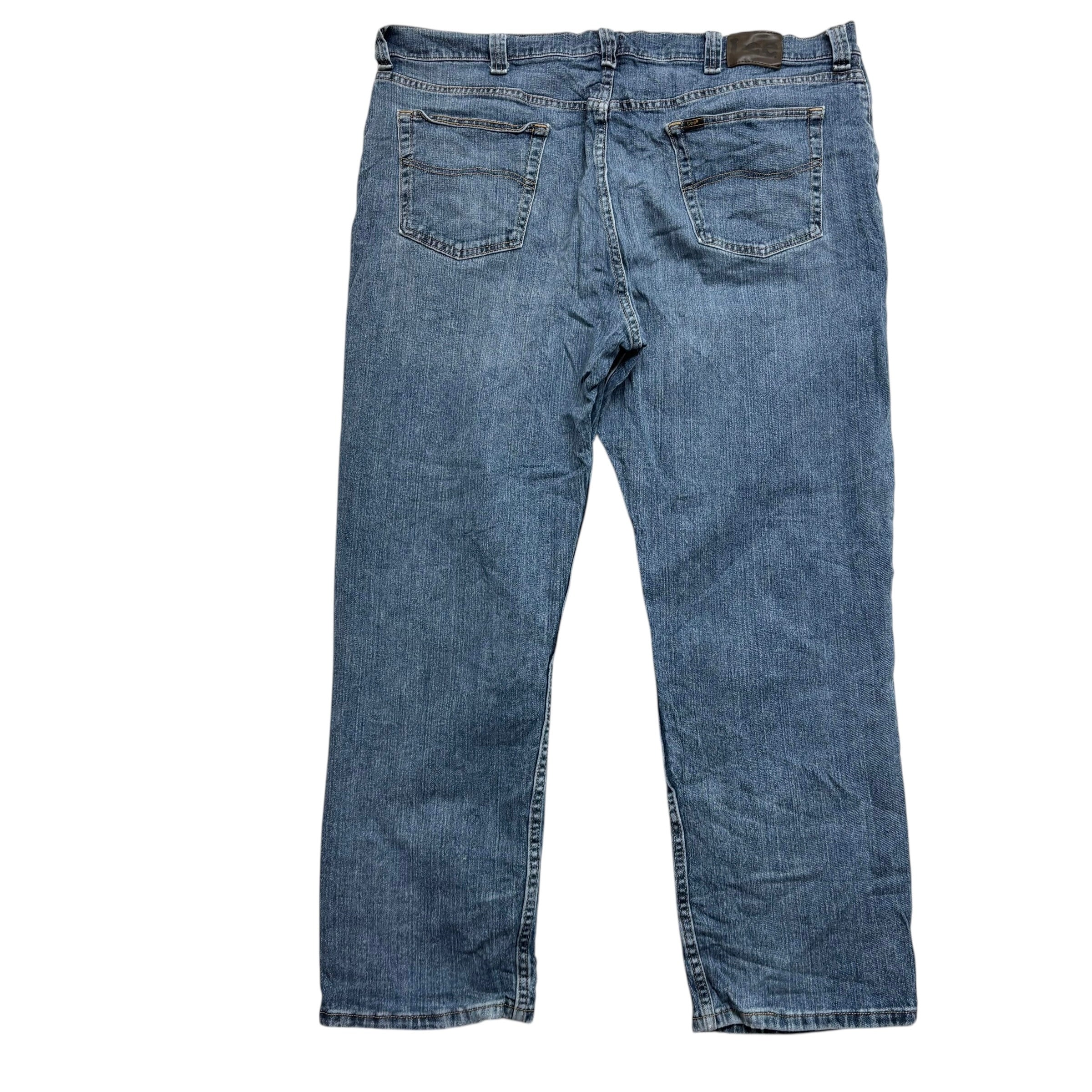 Lee Jeans W44 L31 Mens Mid Blue Regular Straight Fit Stretch Denim (E)