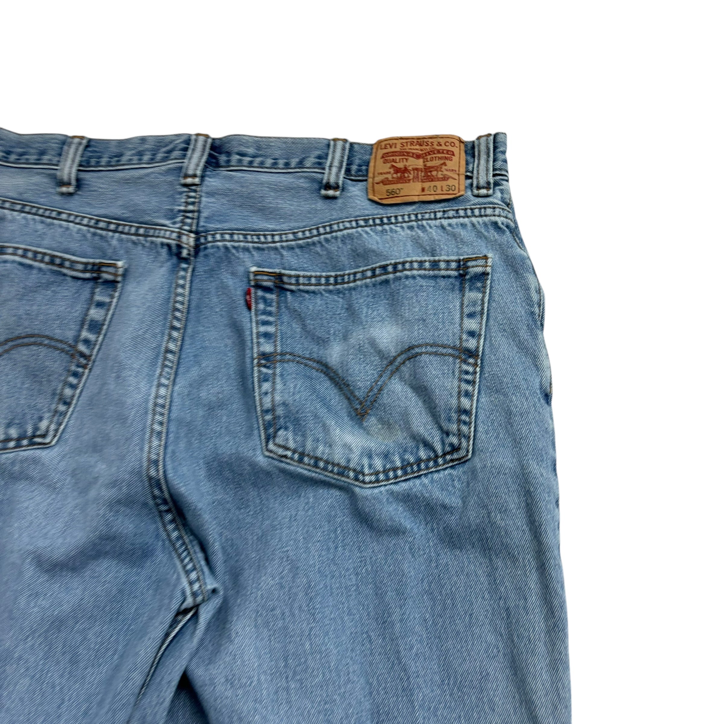 Levis 560 Jeans W40 L30 Mens Light Blue Baggy Relaxed Comfort Fit Vintage Denim