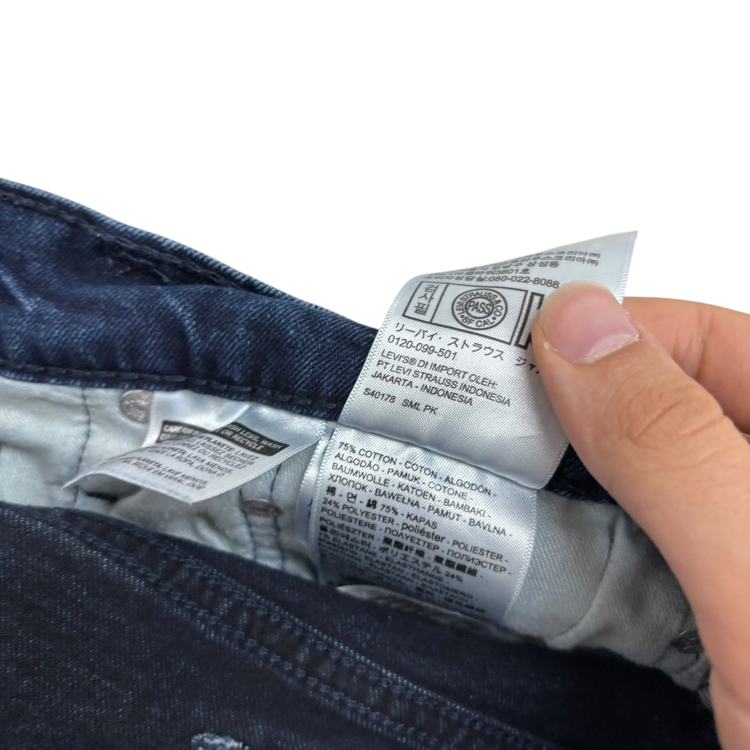 Levis 559 Jeans W42 L28 Mens Navy Blue Relaxed Straight Fit Stretch Denim (E)