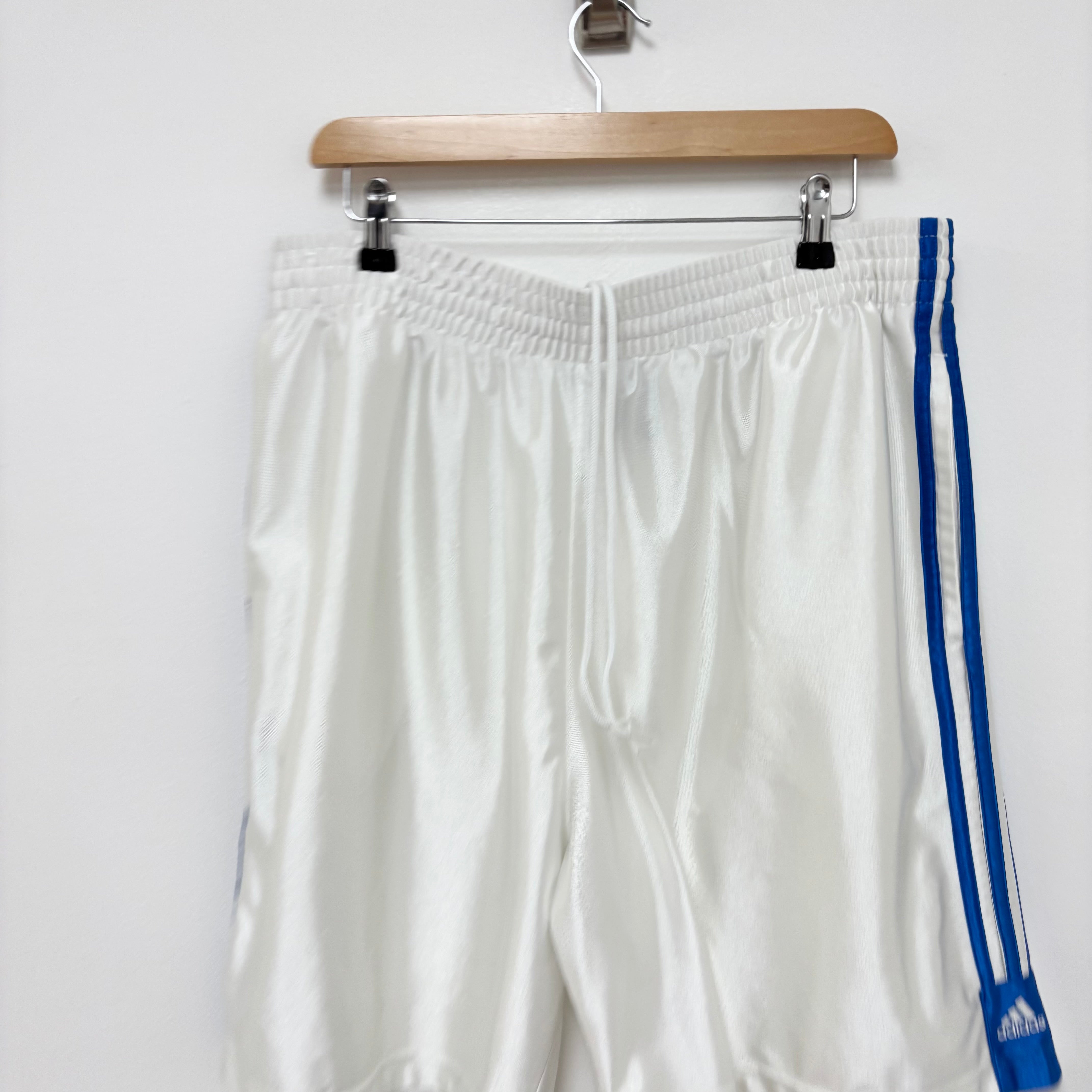 Adidas Shorts Mens Large White Sports Running Gym Athletic Pockets Vintage
