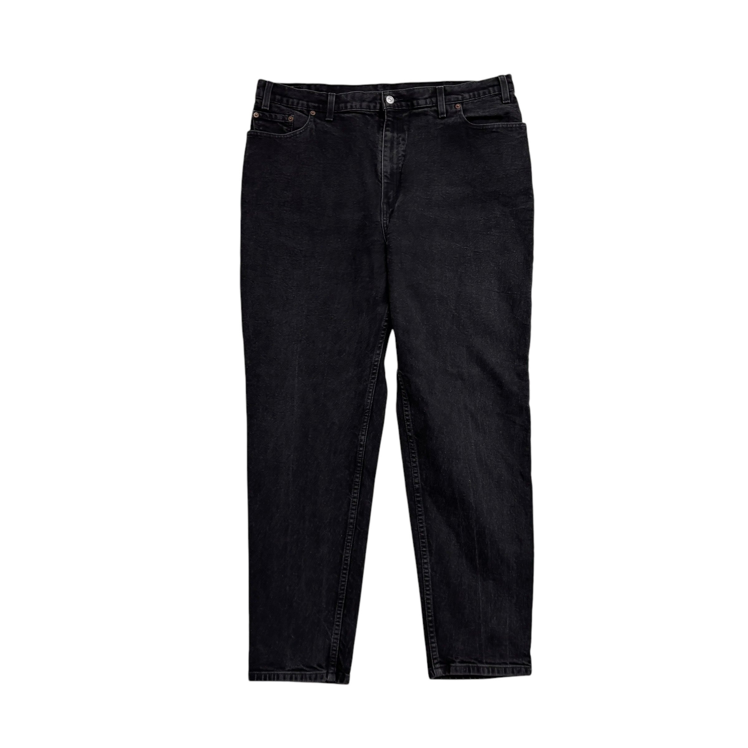 Levis 550 Jeans W38 L30 Womens Black Relaxed Taper Mom Fit Vintage Stretch Denim