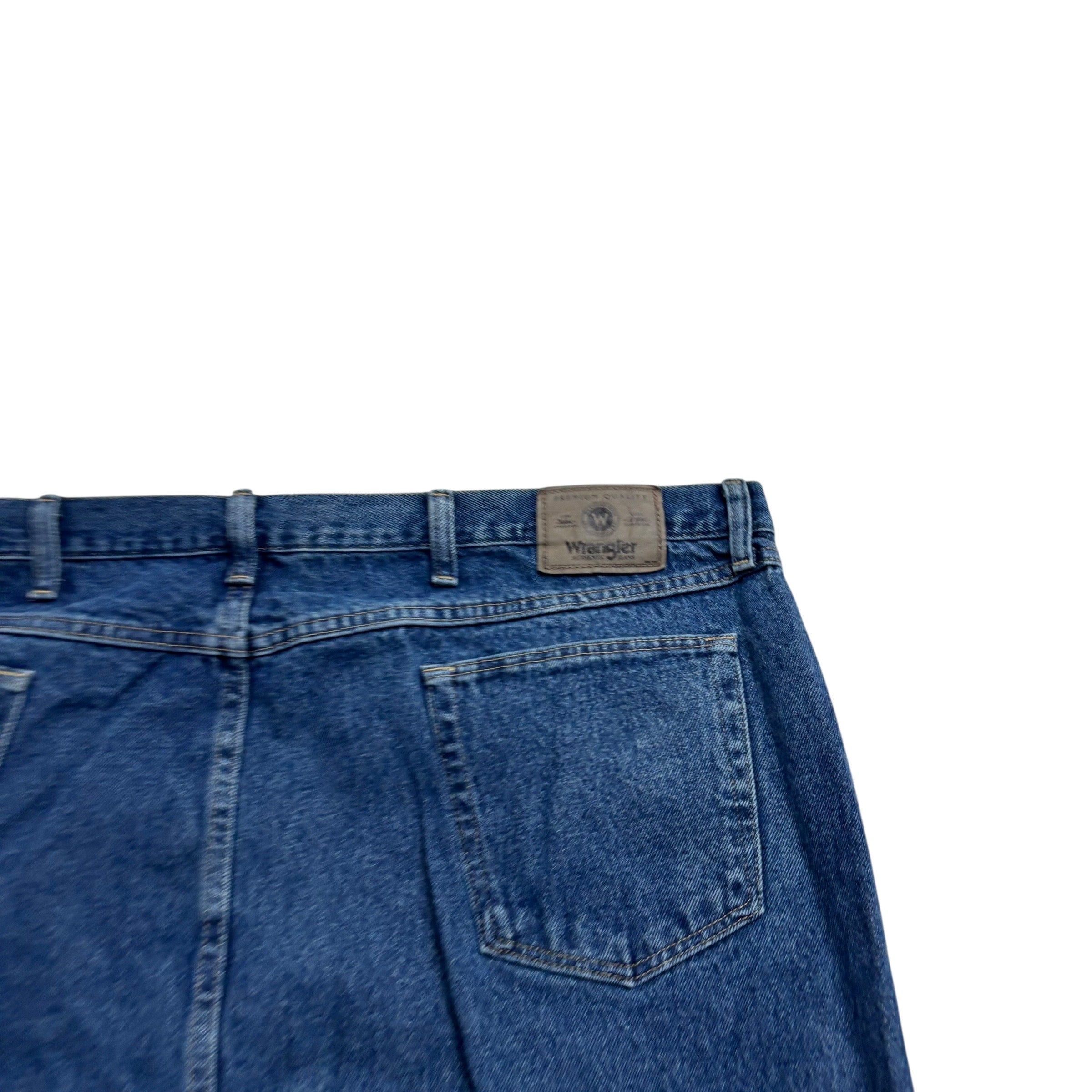 Wrangler Jeans W48 L28 Mens Mid Blue Relaxed Straight Fit Denim