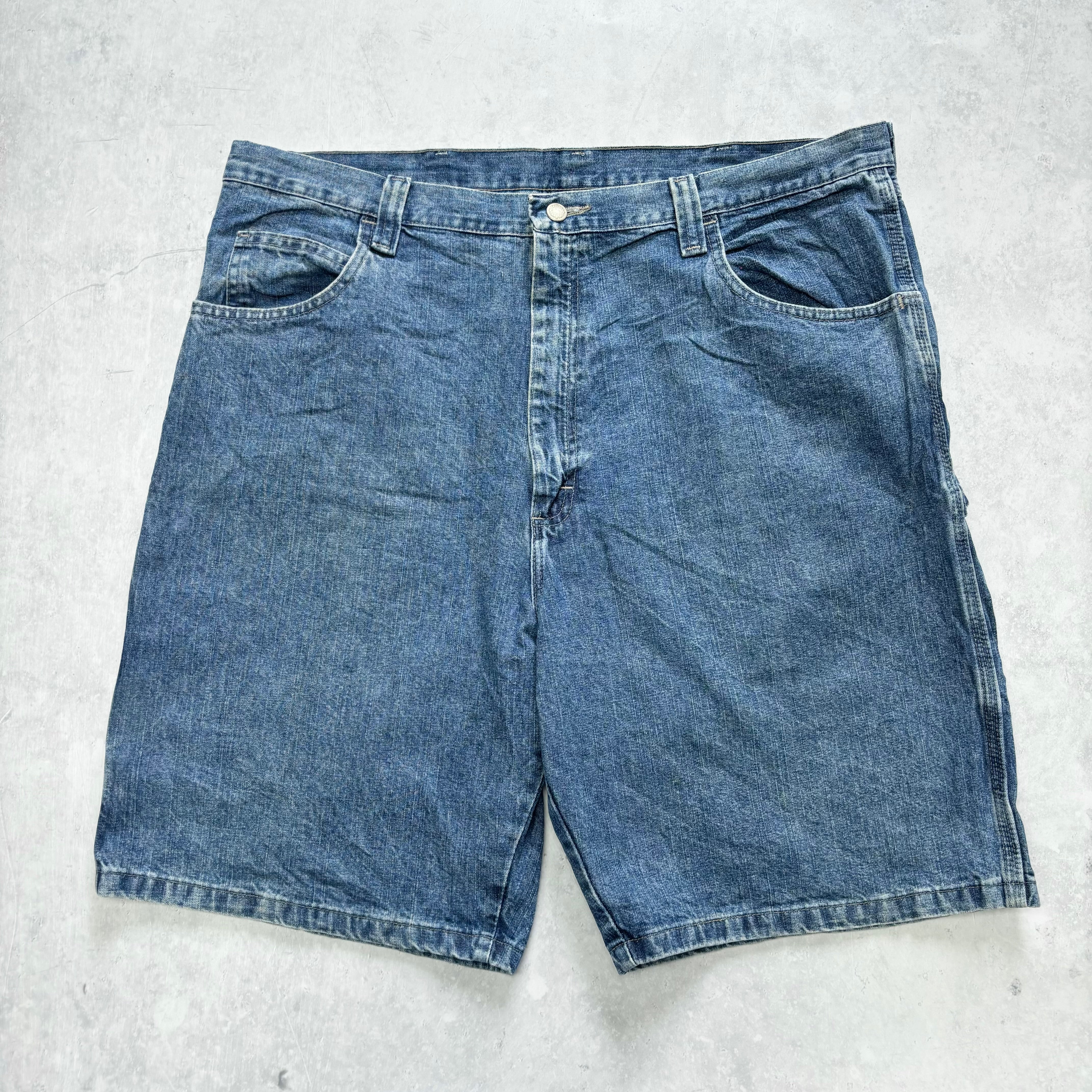 Vintage Wrangler Jorts W40 Mens Denim Shorts Mid Blue Baggy Relaxed Carpenter