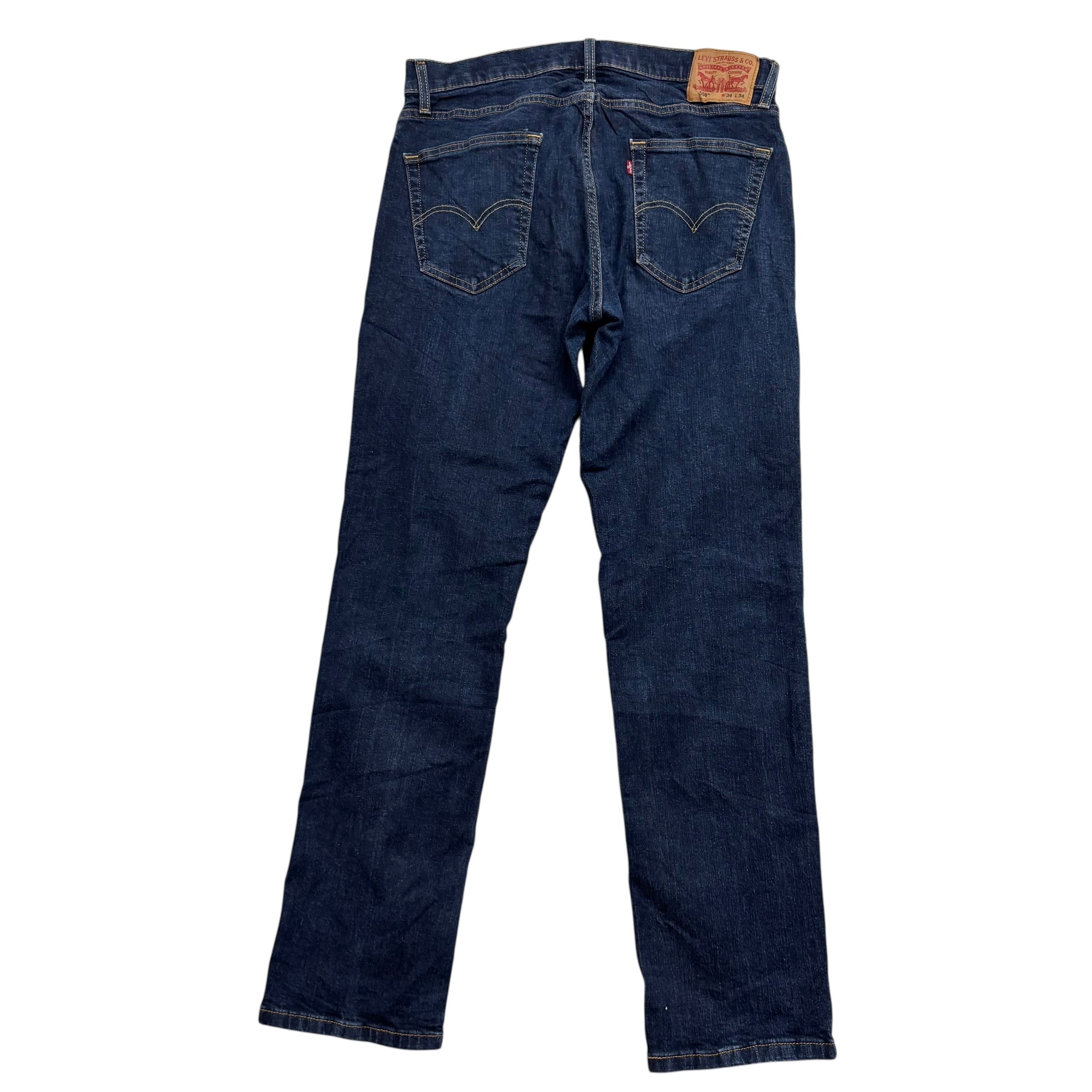 Levis 559 Jeans W34 L34 Mens Dark Blue Regular Straight Fit Stretch Denim (E)