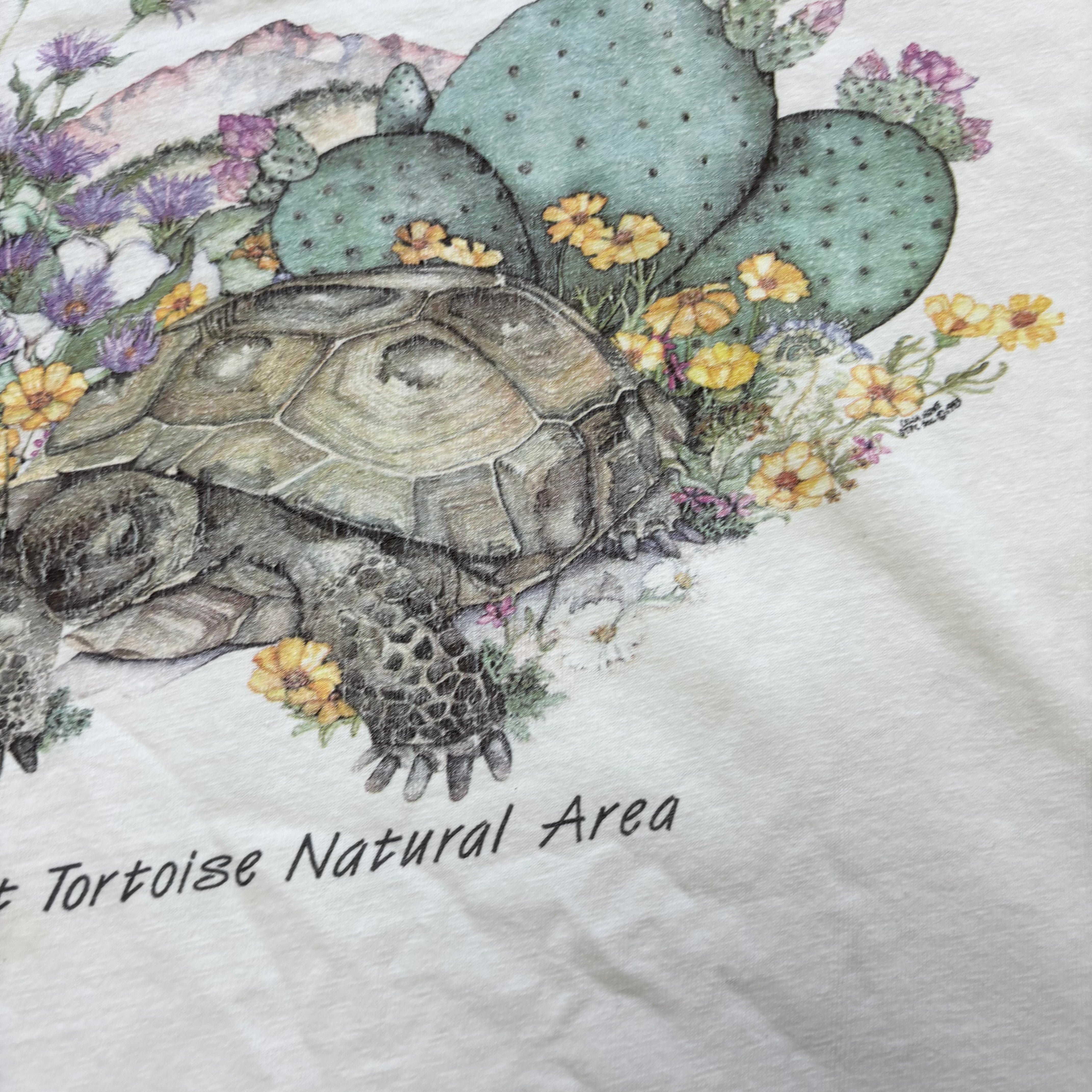 Vintage T Shirt Mens Medium White Single Stitch Graphic Print 90s Flowers