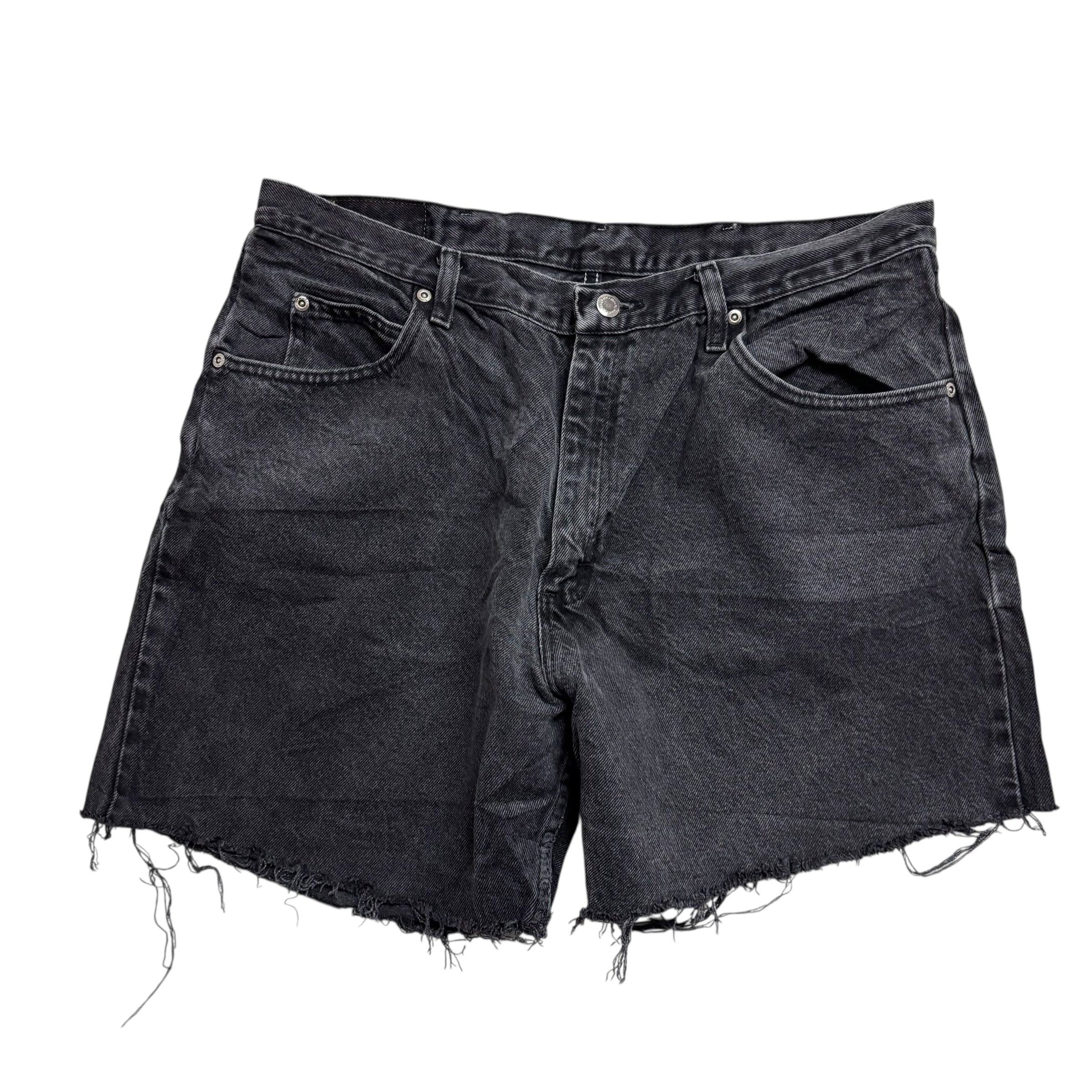 Wrangler Denim Shorts W36 Mens Black 7in Regular Fit Cut Off