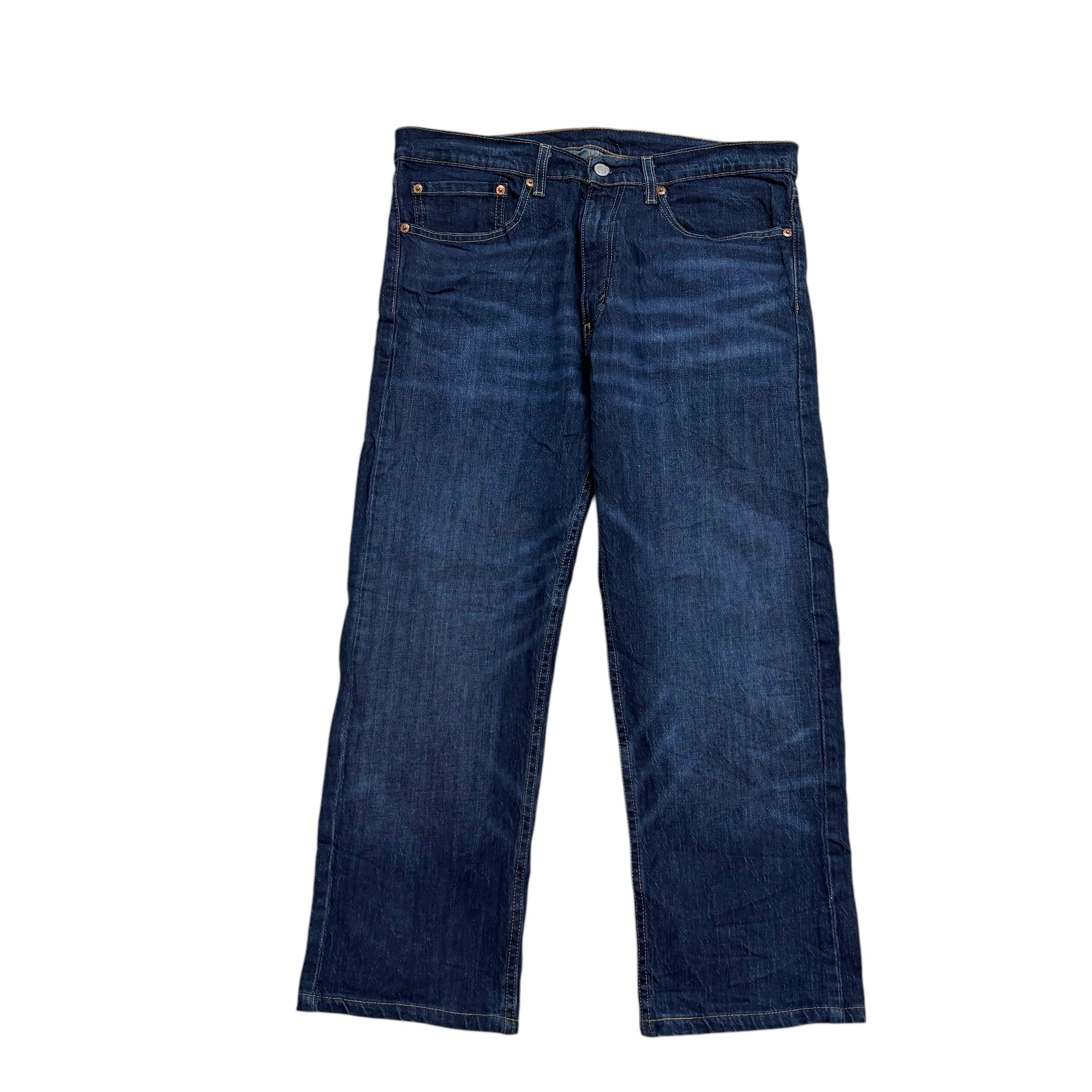 Levis 505 Jeans W34 L25 Mens Dark Blue Regular Straight Fit Stretch Denim (E)