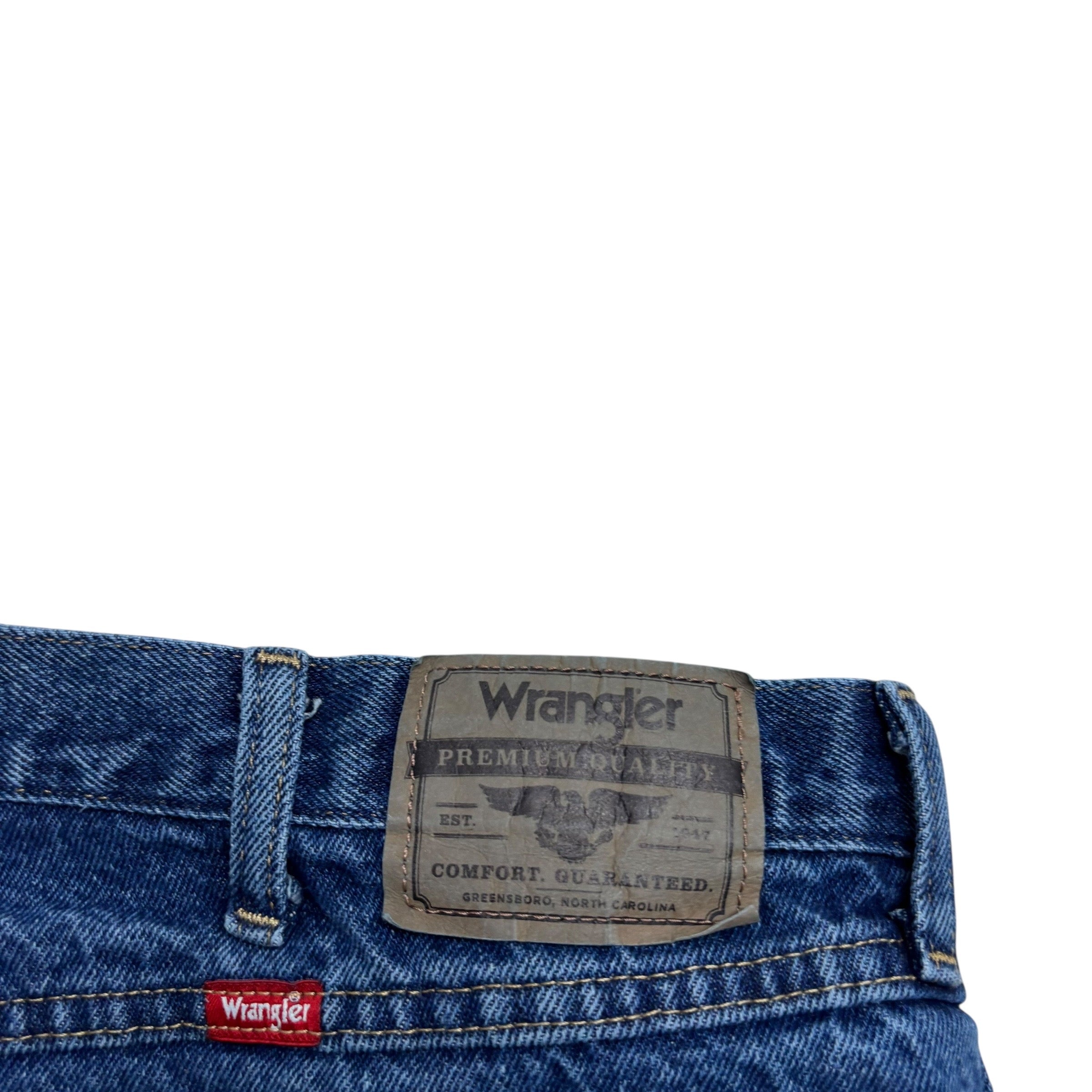 Wrangler Jeans W40 L34 Mens Mid Blue Relaxed Straight Fit Denim (E)