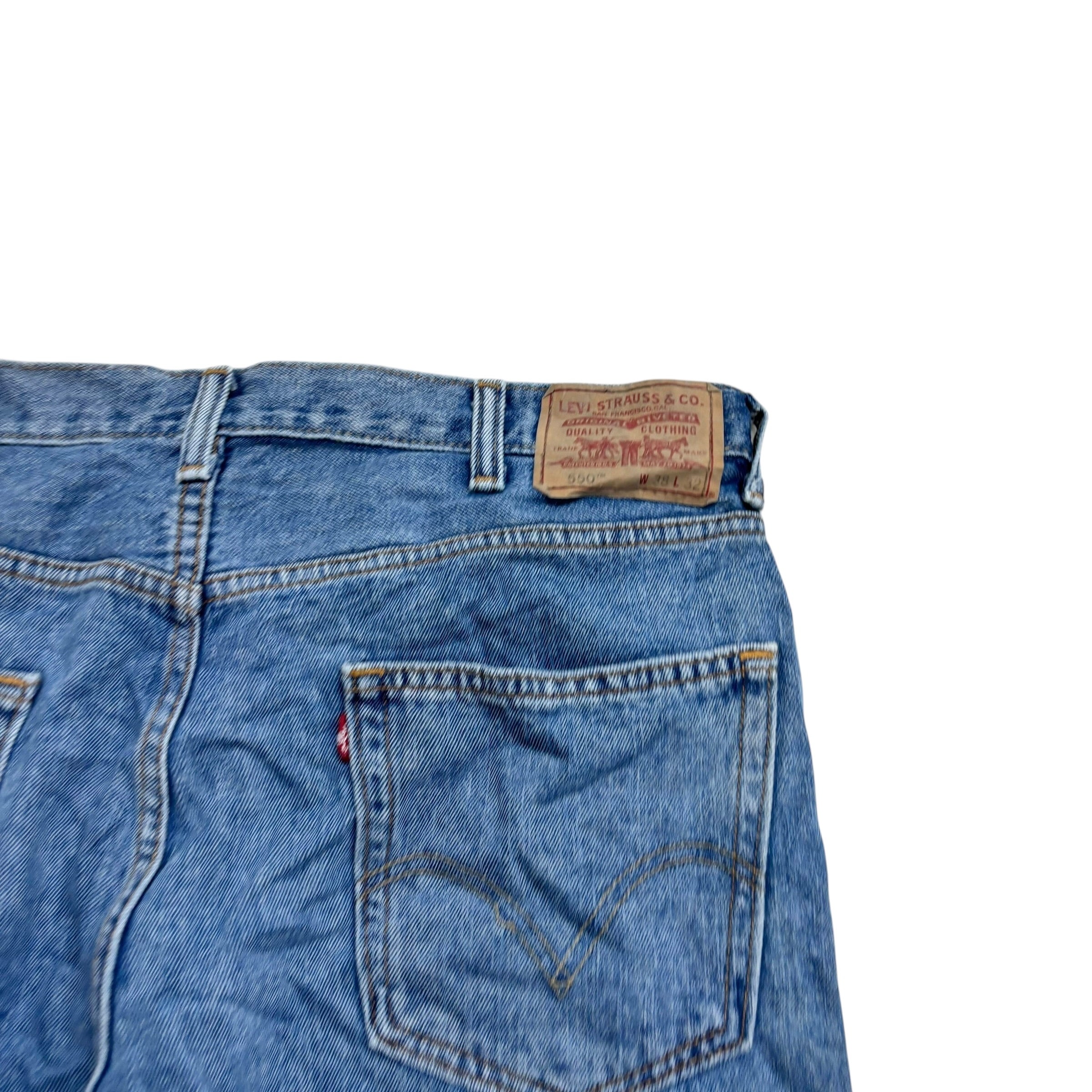 Levis 550 Jeans W38 L32 Mens Mid Blue Baggy Relaxed Straight Vintage Denim (E)