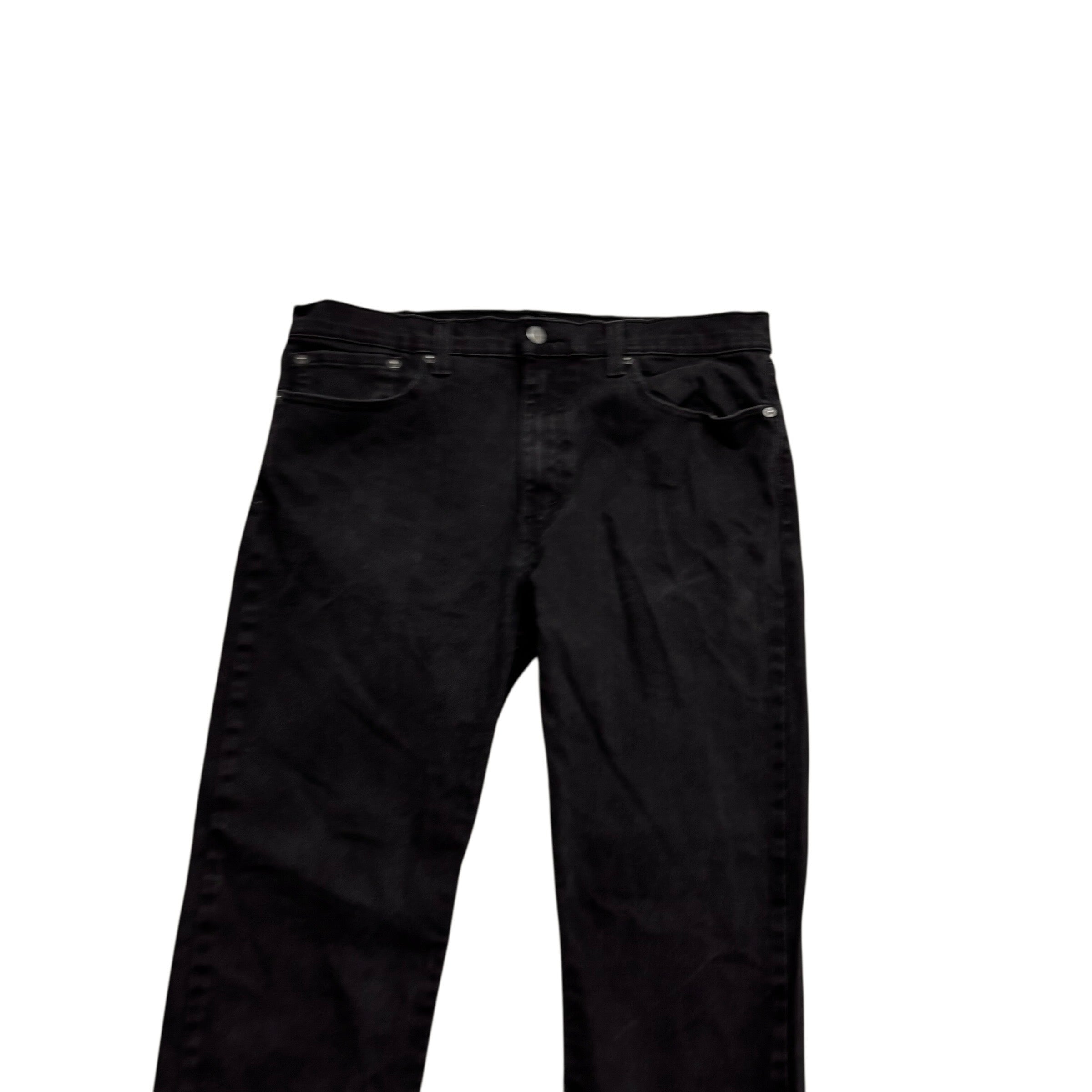 Levis 502 Jeans W36 L29 Mens Black Regular Tapered Fit Stretch Denim (E)