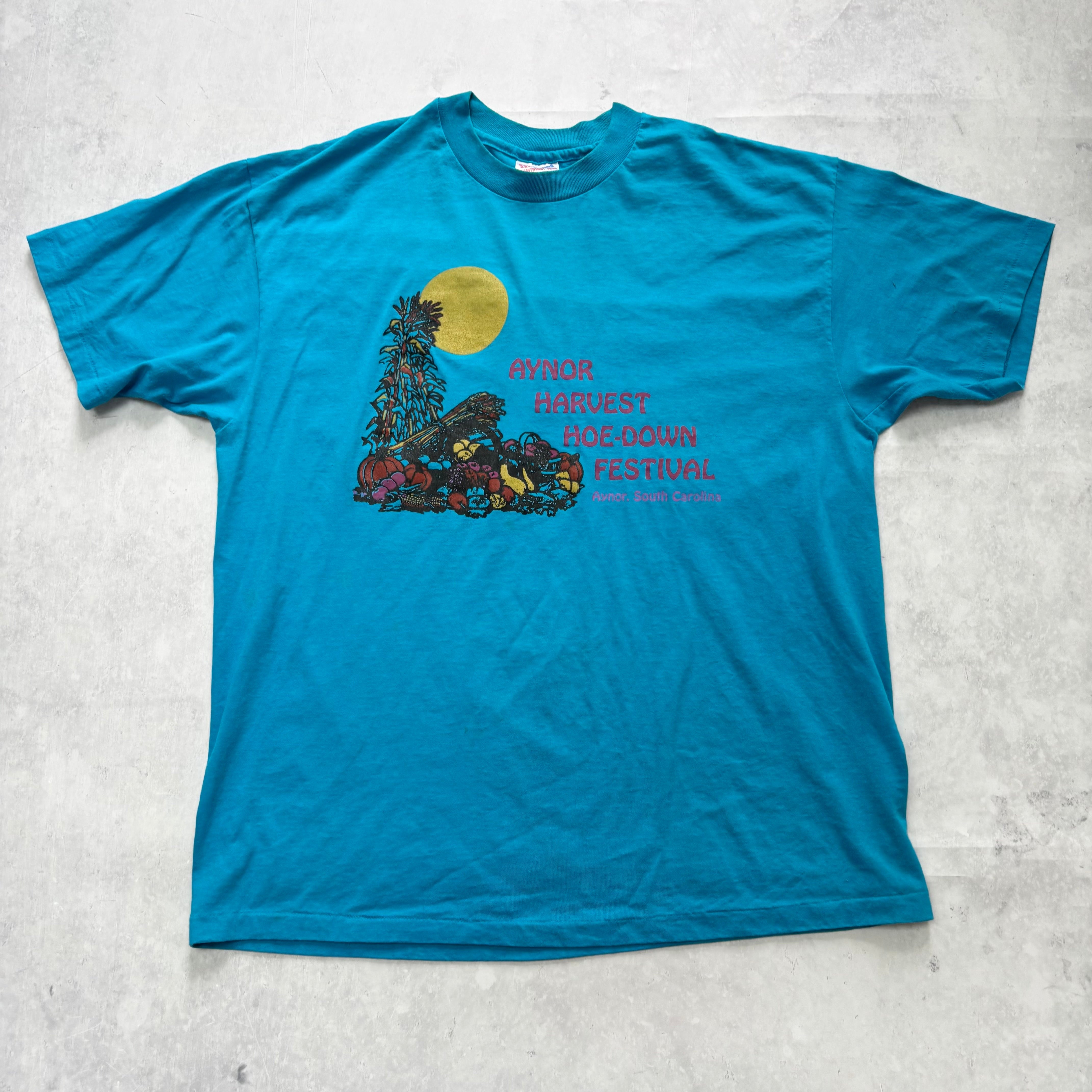 Vintage T Shirt Mens XL Blue Single Stitch Graphic Print 90s USA (E)