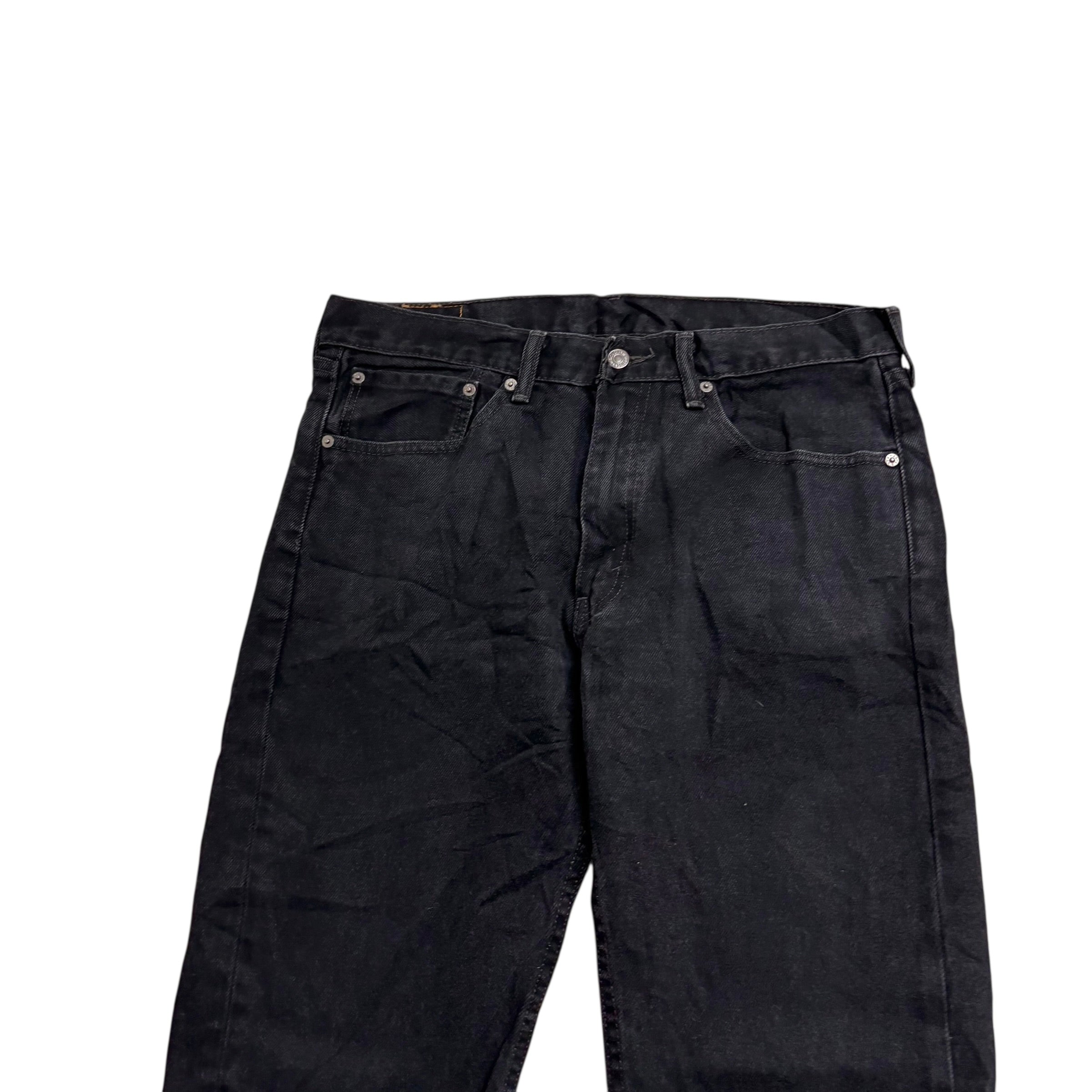 Levis 505 Jeans W34 L34 Mens Black Regular Straight Fit Denim (E)