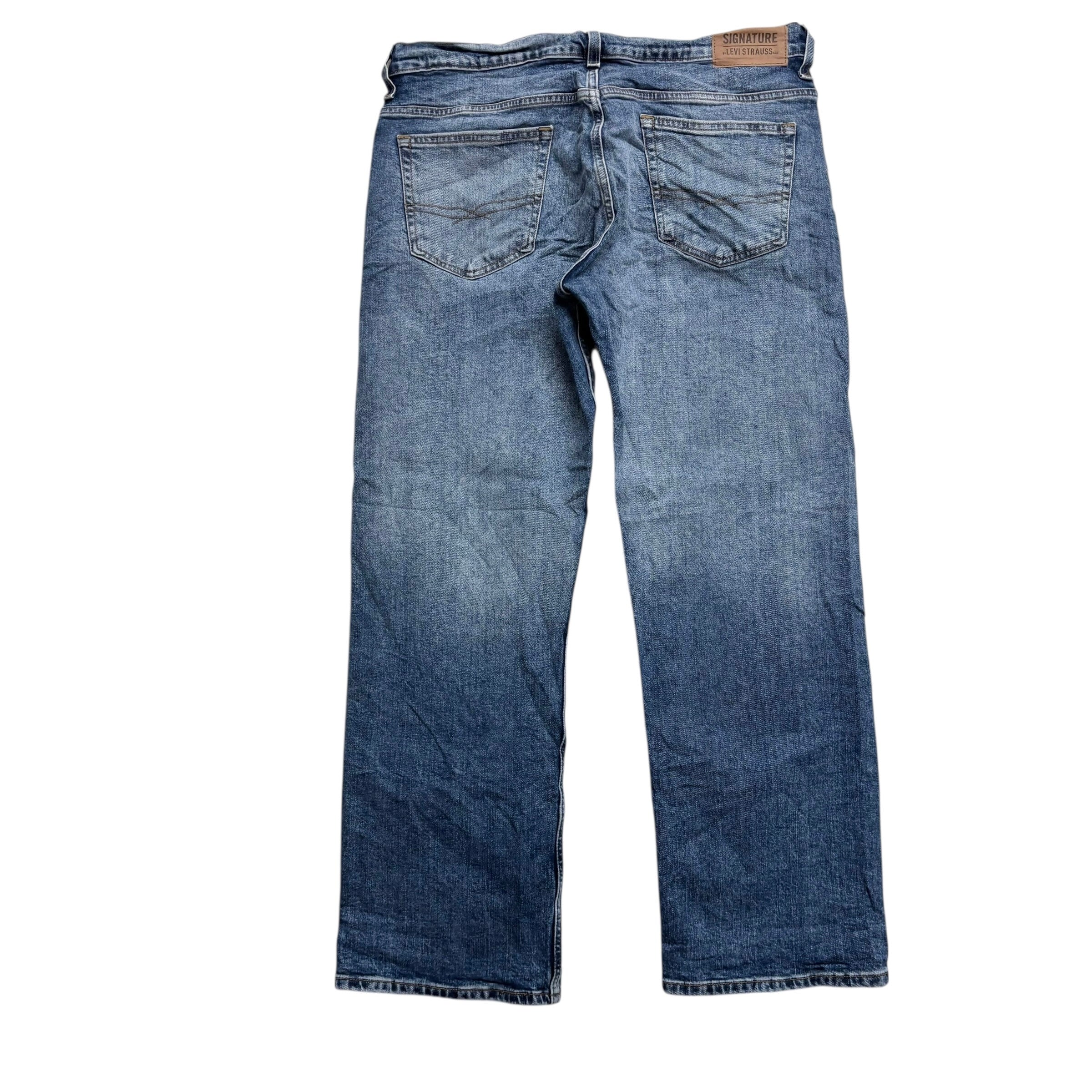 Levis Signature Jeans W34 L30 Mens Mid Blue Baggy Relaxed Fit Stretch