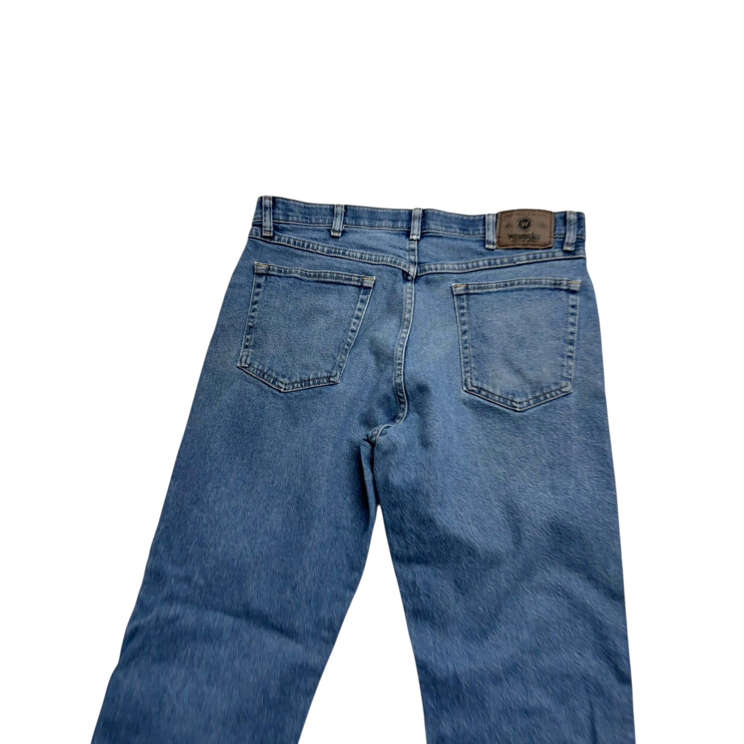 Wrangler Jeans W34 L29 Mens Mid Blue Regular Straight Fit Stretch Denim