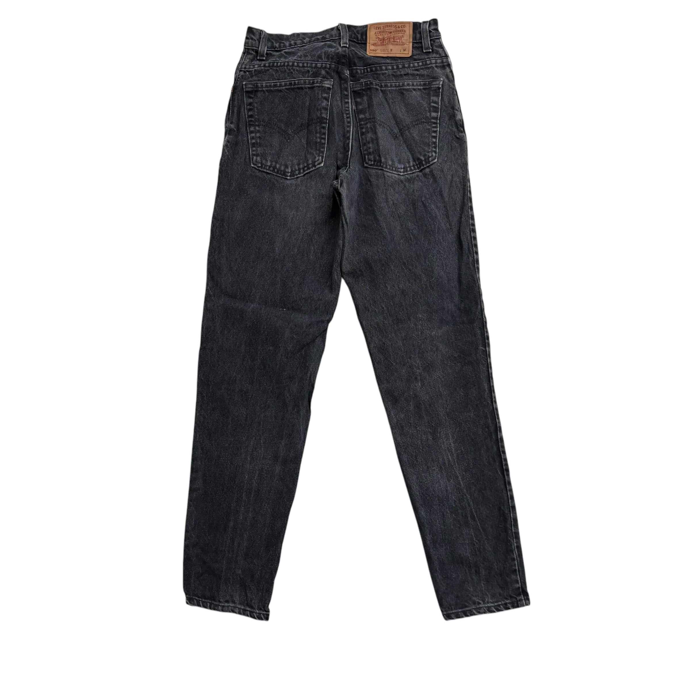 Levis 550 Jeans W27 L31 Womens Black Relaxed Taper USA Made Vintage Denim