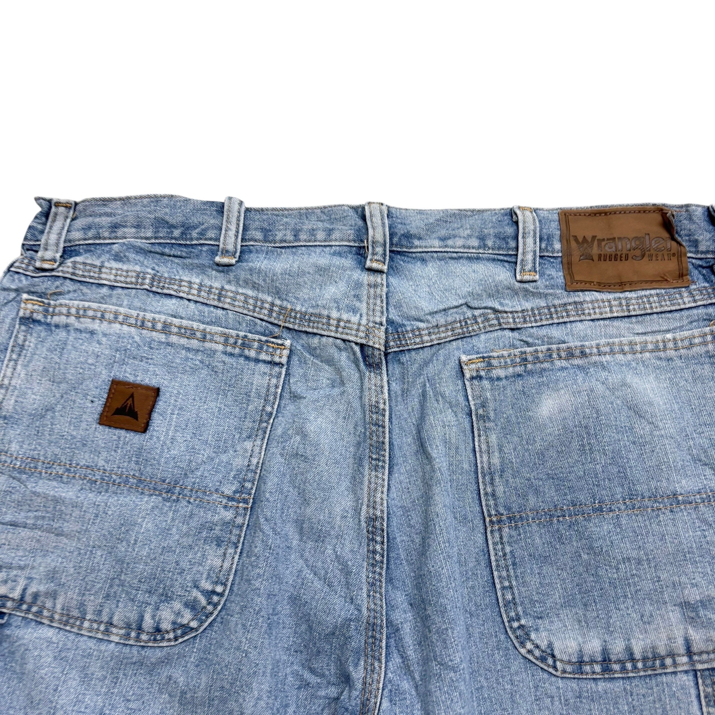 Wrangler Baggy Jorts W34 Mens Light Blue Denim Shorts Relaxed Fit Carpenter