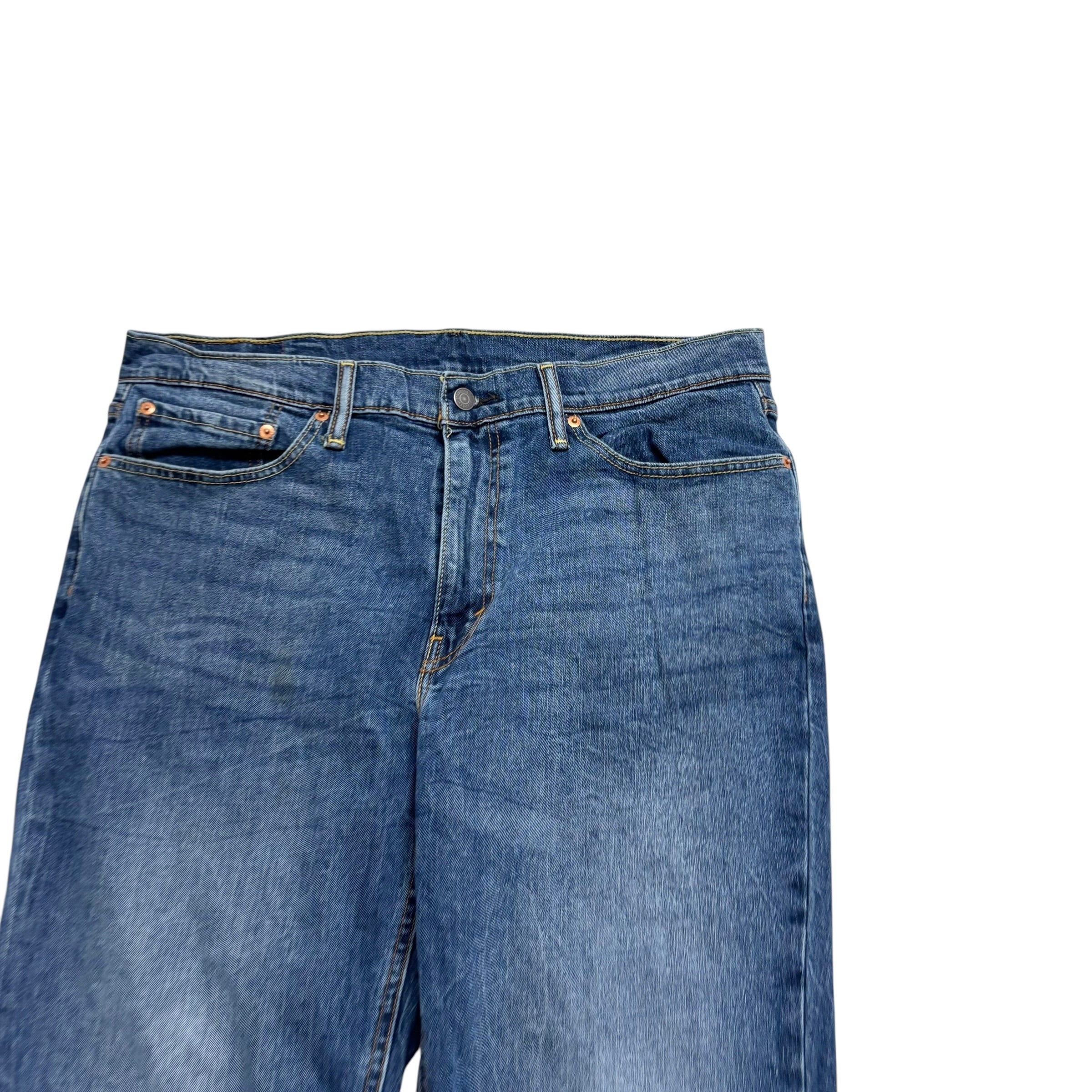 Levis 541 Jeans W36 L30 Mens Mid Blue Athletic Tapered Fit Stretch Denim