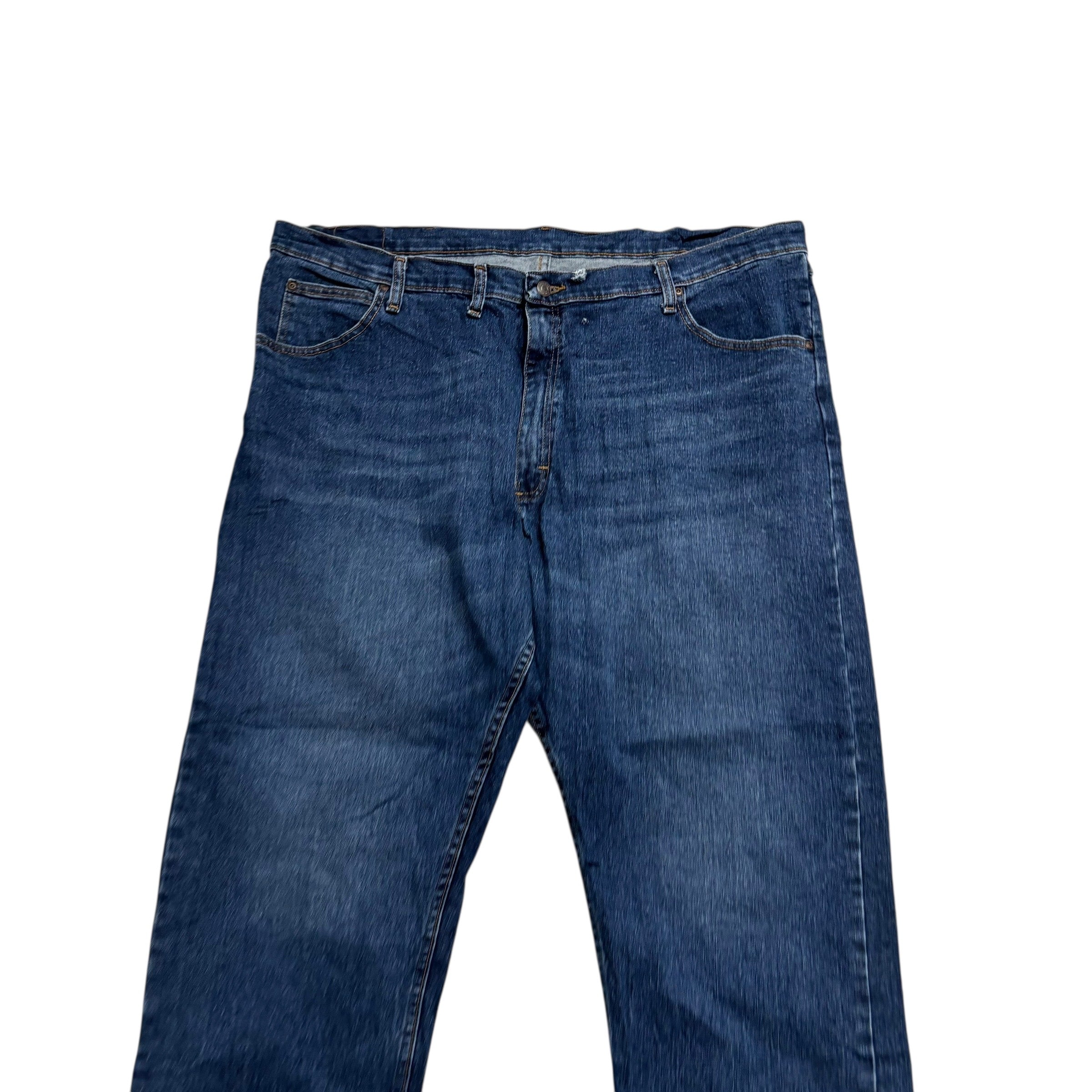 Wrangler Jeans W44 L29 Mens Dark Blue Relaxed Straight Fit Stretch Denim (F)