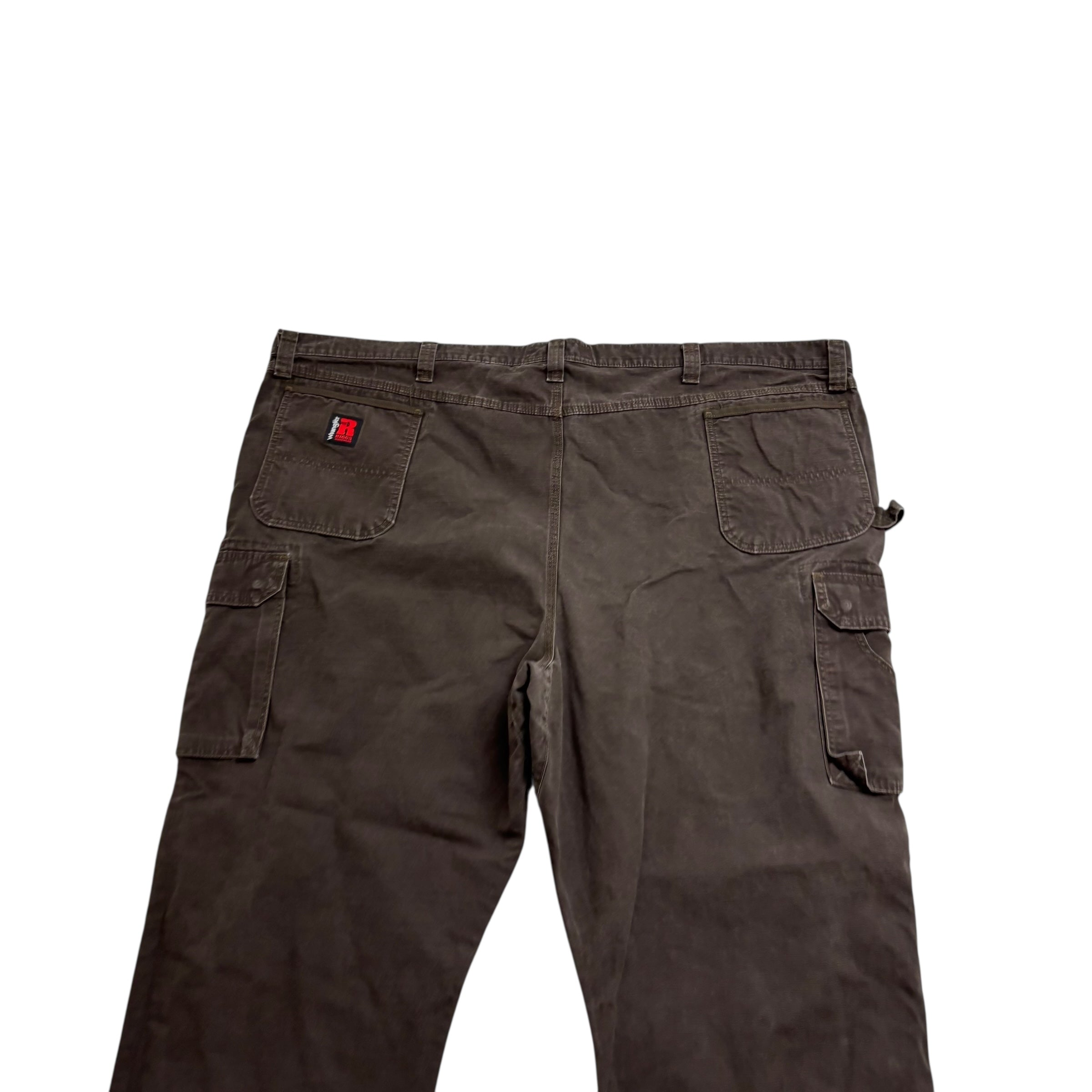 Wrangler Carpenter Pants W54 L30 Mens Brown Relaxed Straight Cargo Trousers (E)